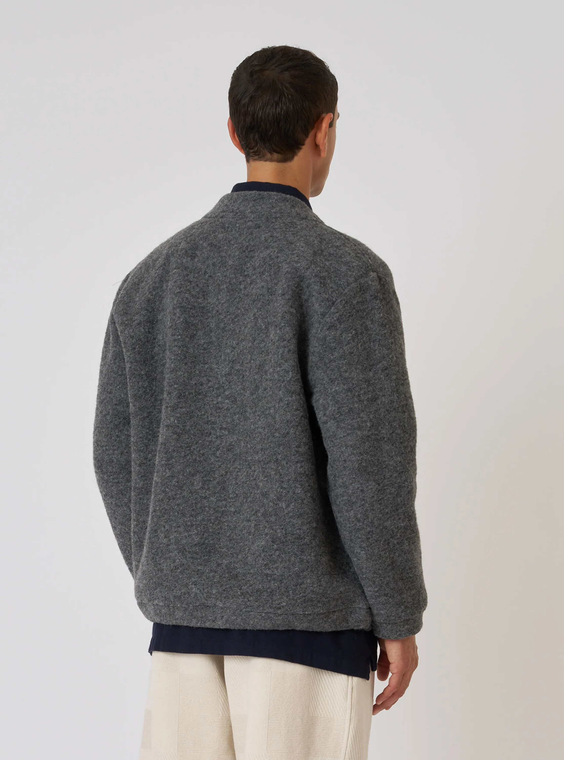 Grey Marl Wool Fleece Advance Cardigan - Image 3