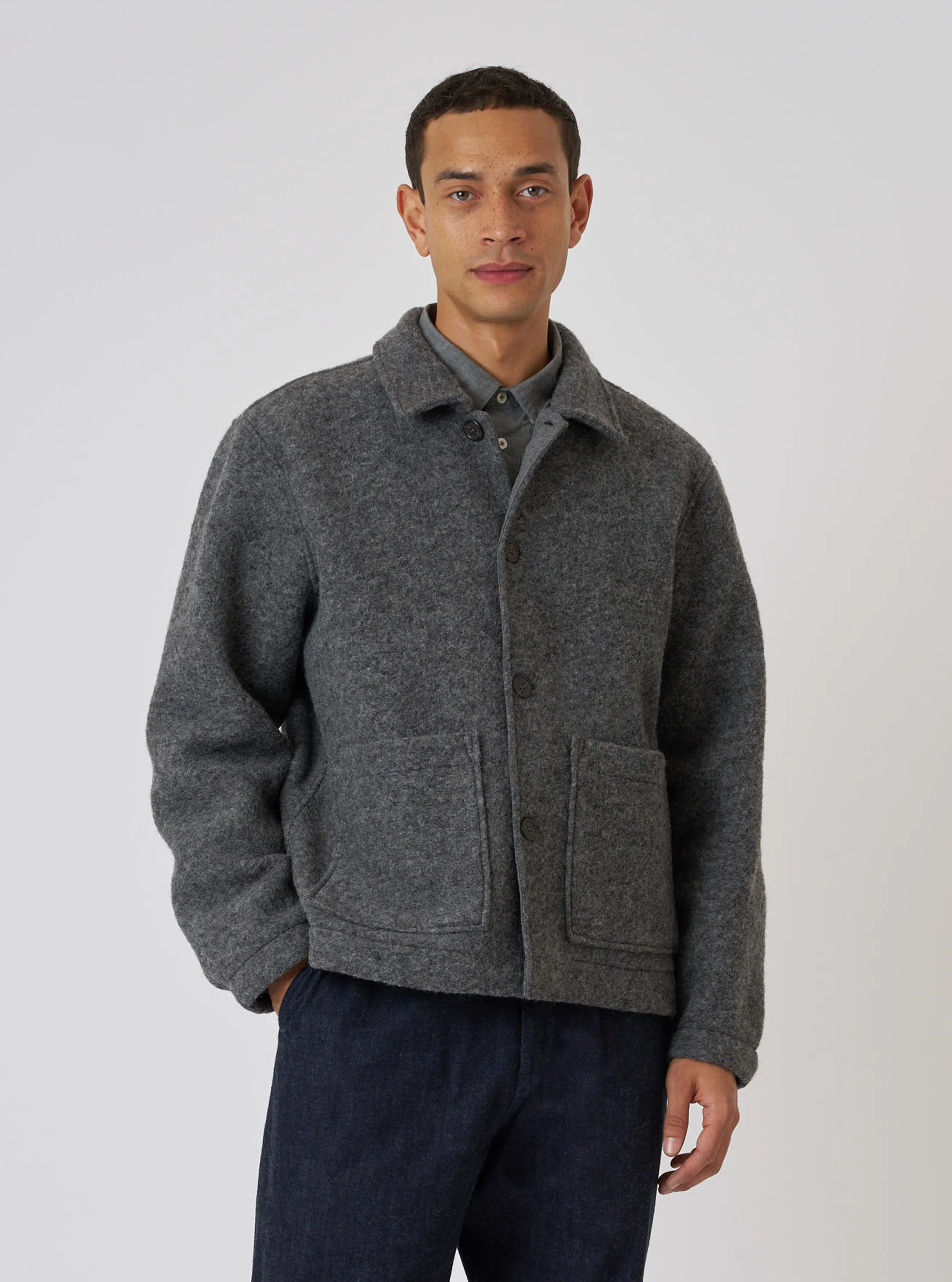 Grey Marl Wool Fleece Rams Jacket - Image 2