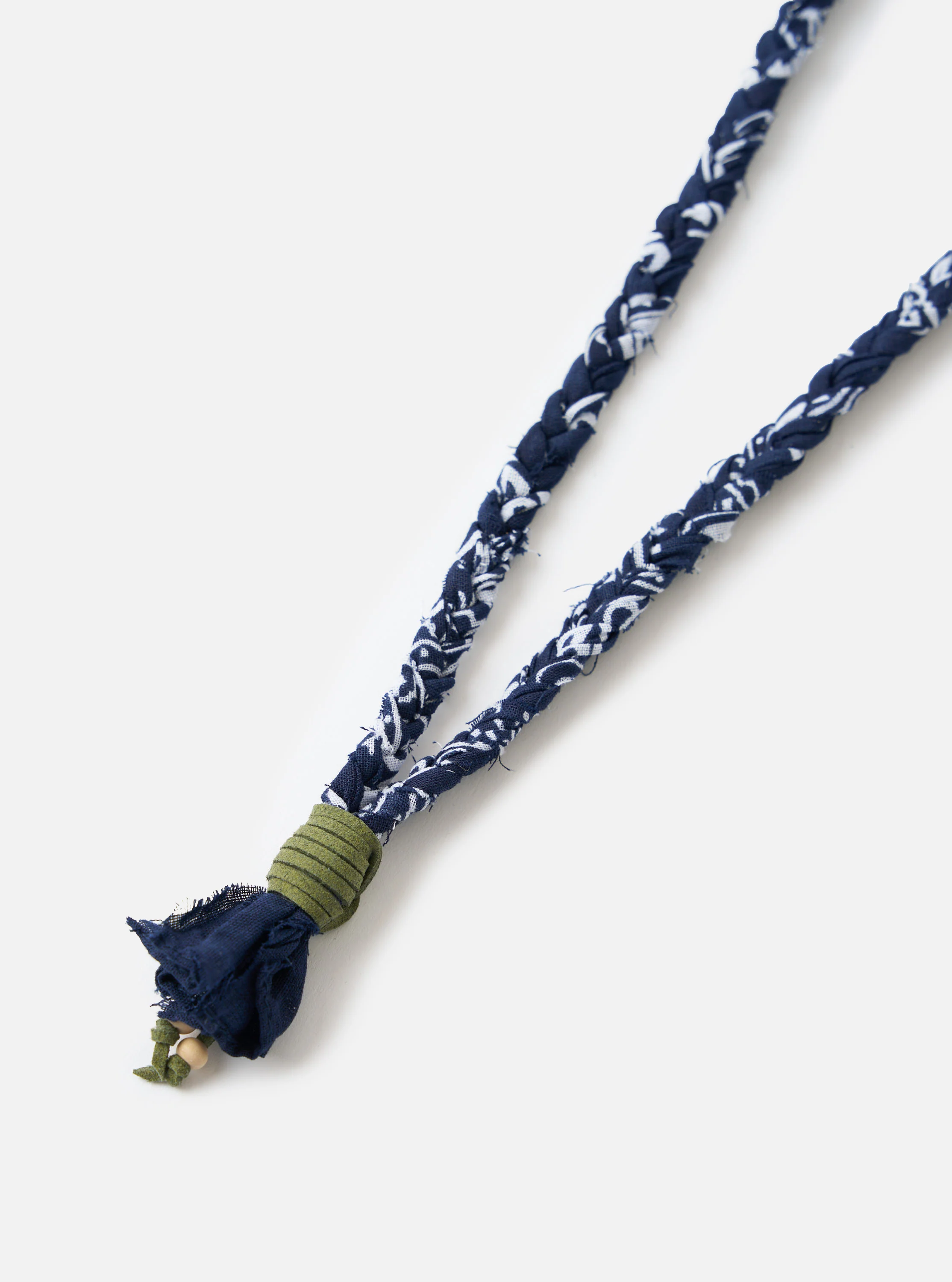 Hanami of Rome Blue/Military Green Leather Bandana Necklace No.57 - Image 2