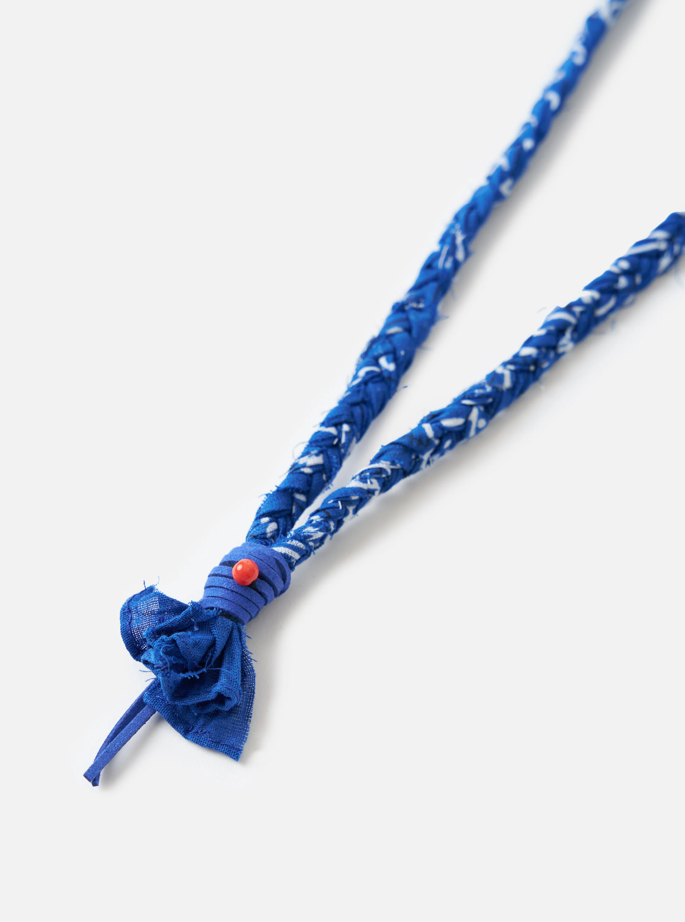 Hanami of Rome Blue Royal Leather/Peach Bead Bandana Necklace No.55 - Image 2