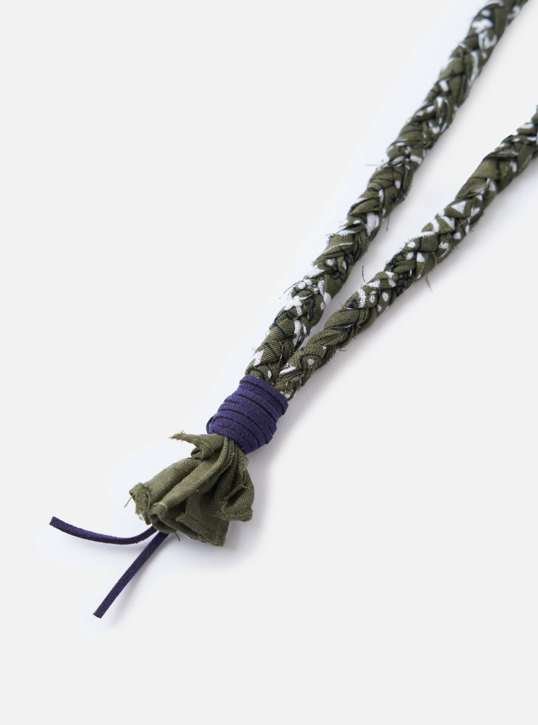 Hanami of Rome Military Green/Blue Leather Bandana Necklace No.46 - Image 2