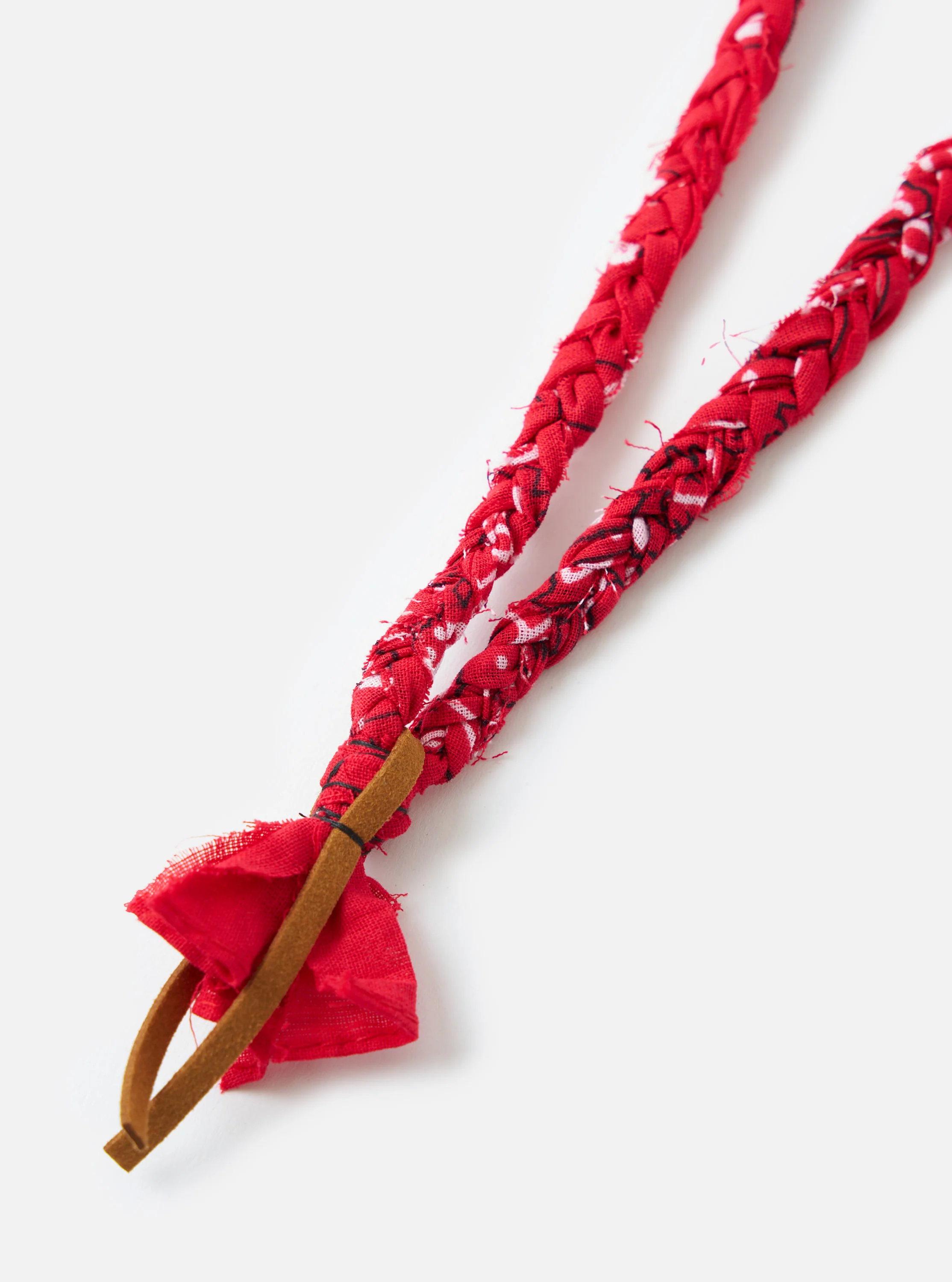 Hanami of Rome Red/Brown Leather Bandana Necklace No.52 - Image 2