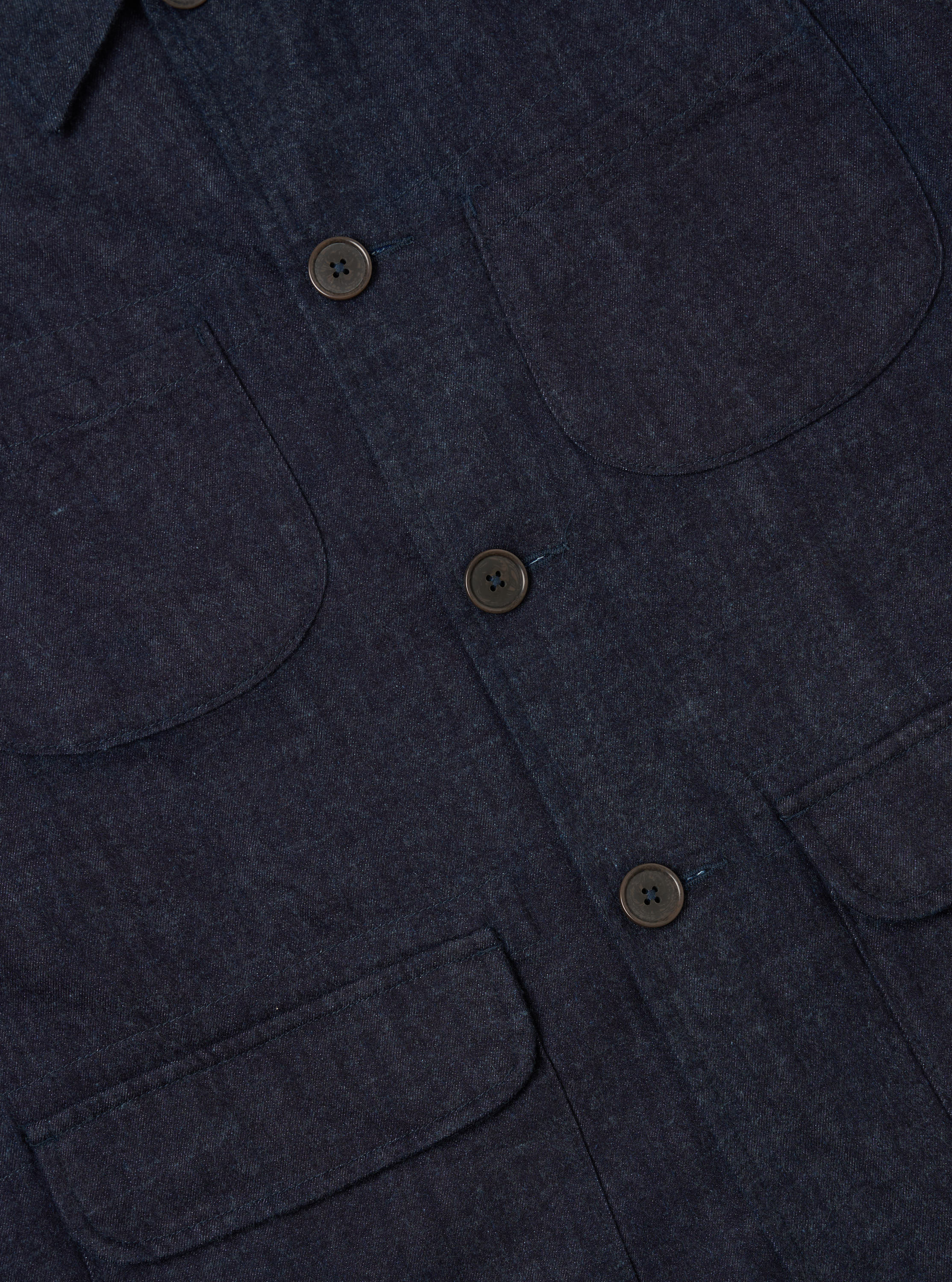 Indigo Brushed Denim Labour Jacket - Image 6