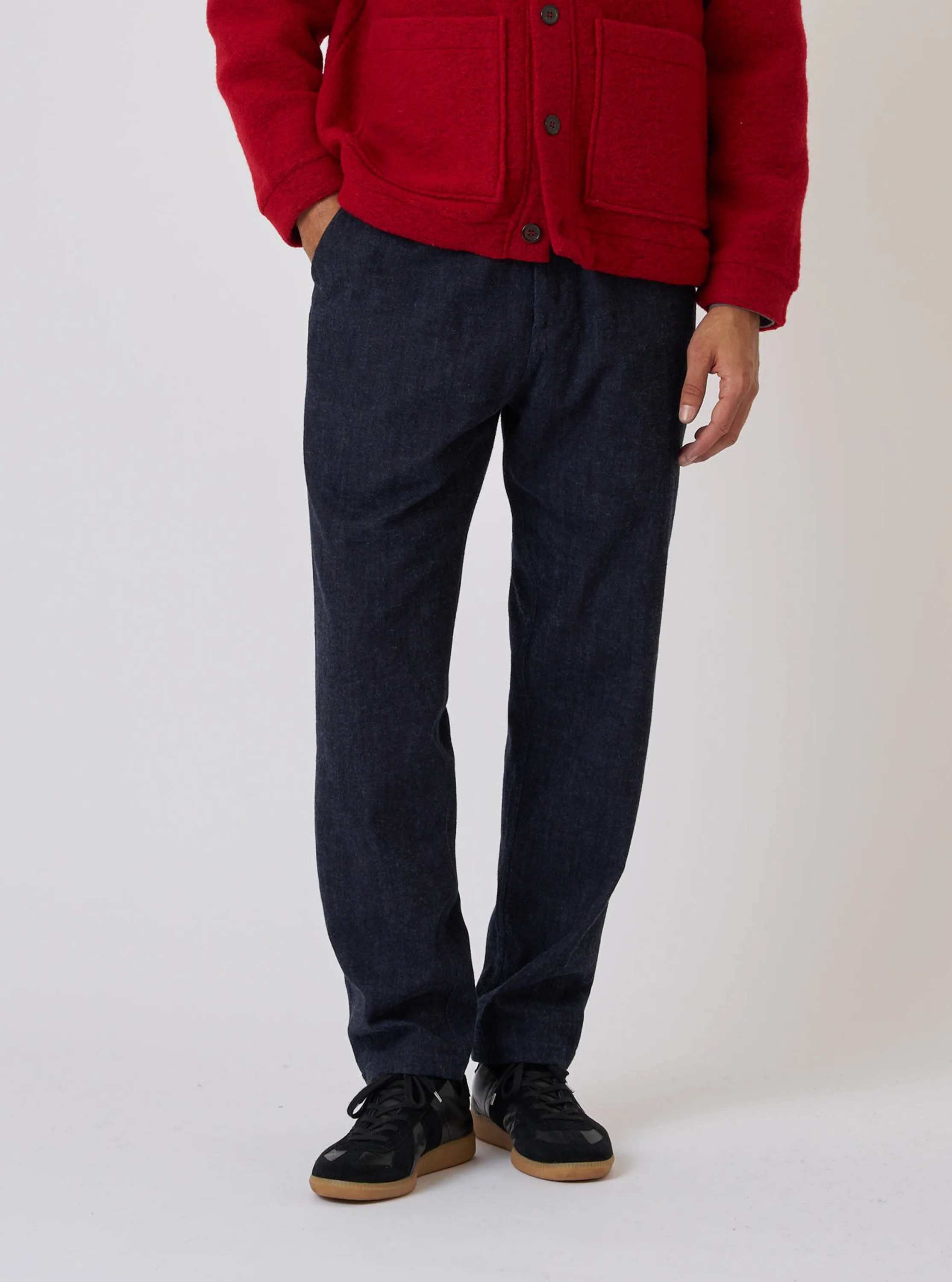 Indigo Brushed Denim Military Chino - Image 2