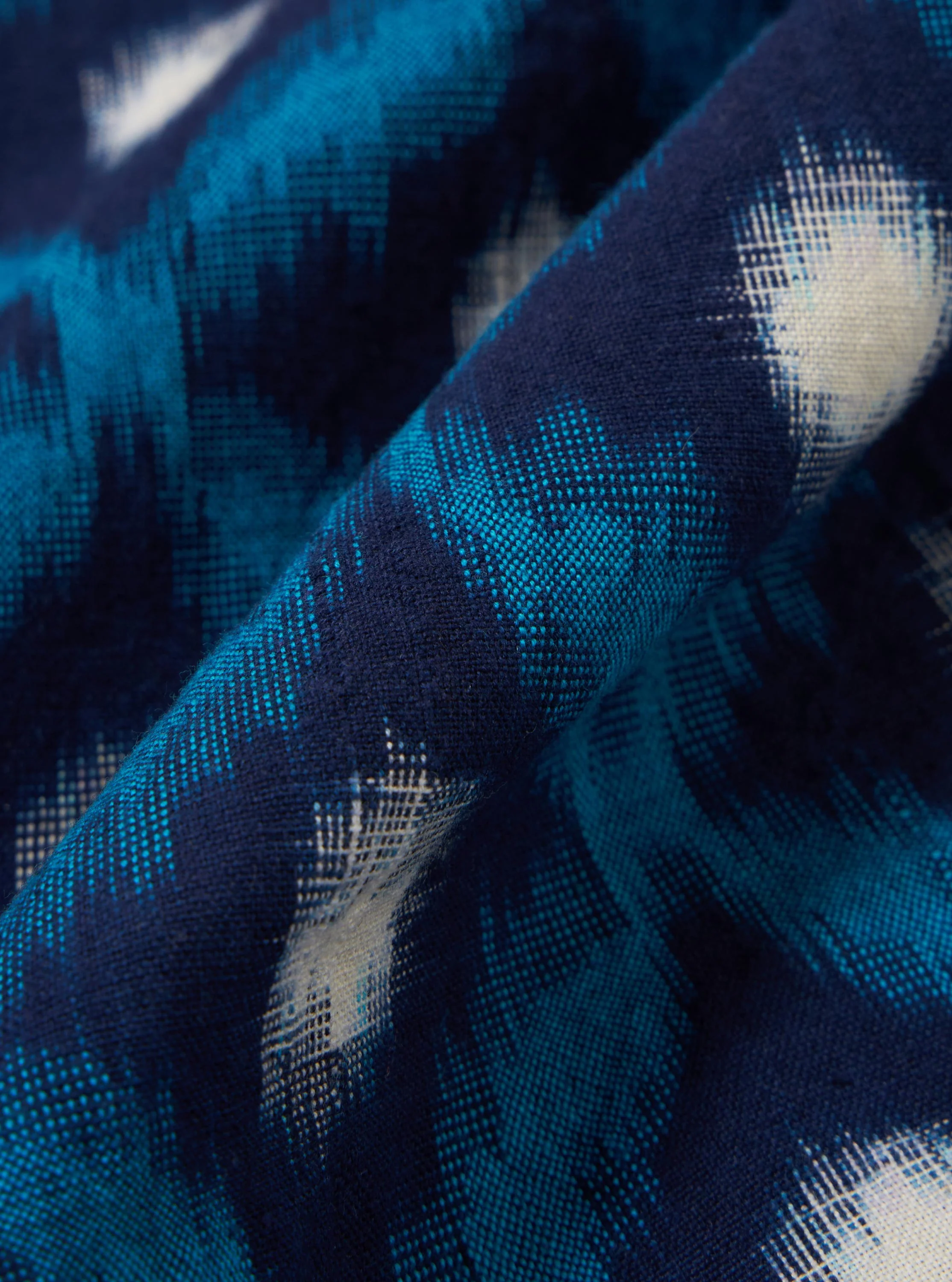 Indigo Diamond Ikat Deck Shirt - Image 4