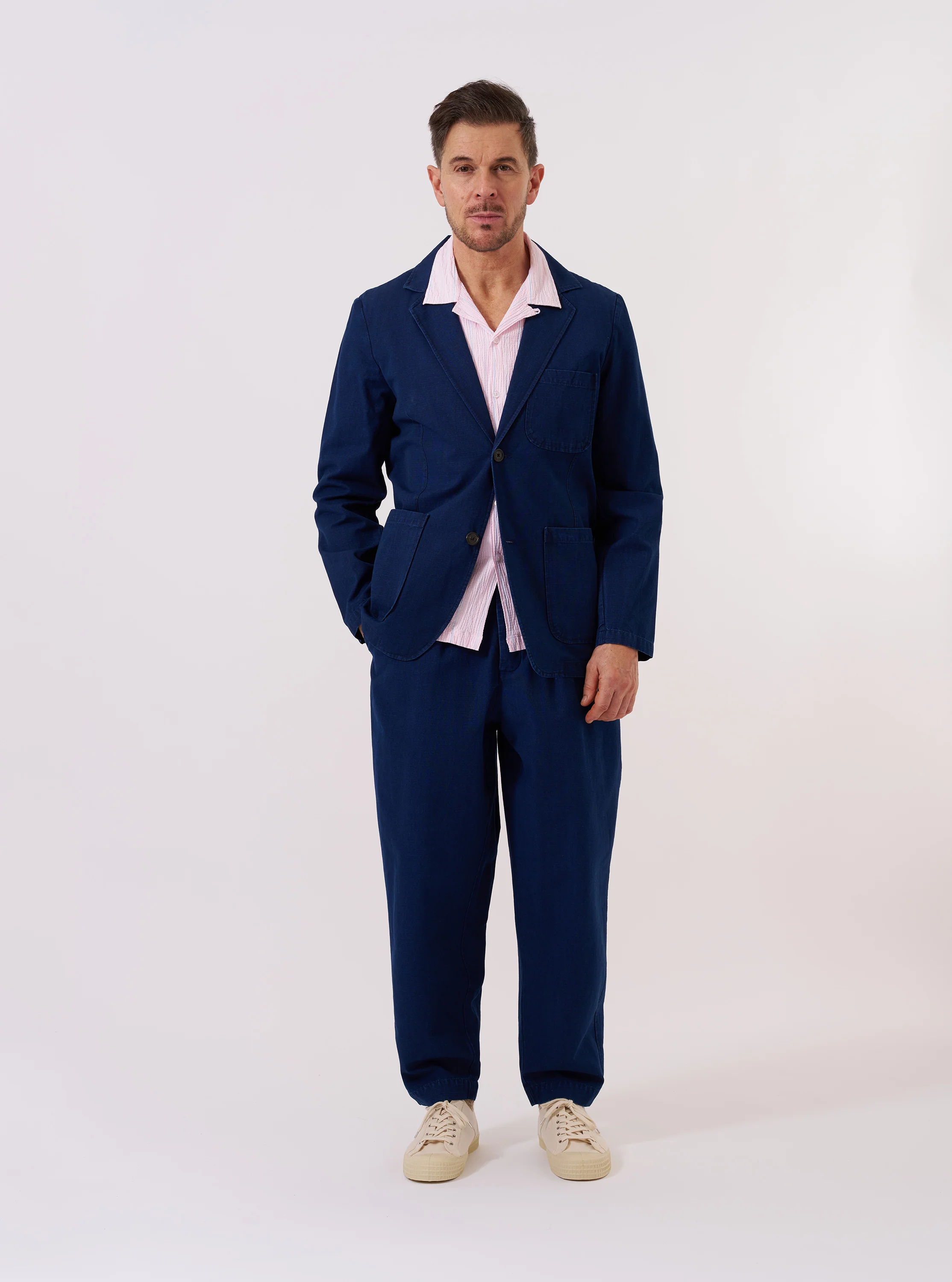 Indigo Kimstop Two Button Jacket - Image 7