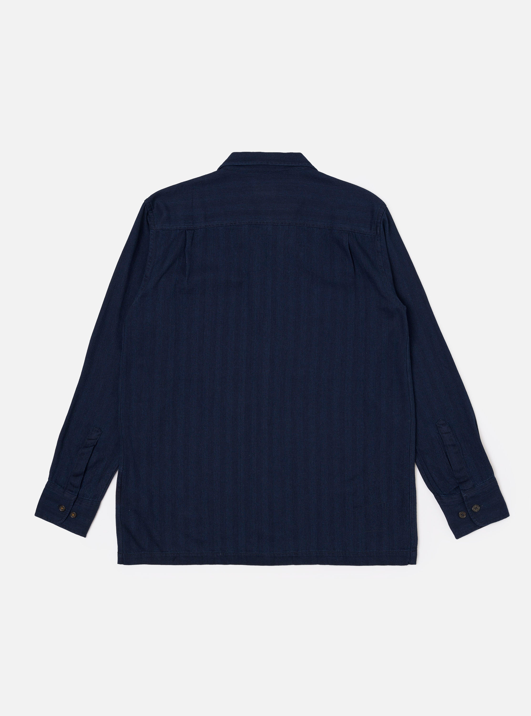 Indigo Recycled Herringbone Attendant Shirt - Image 5