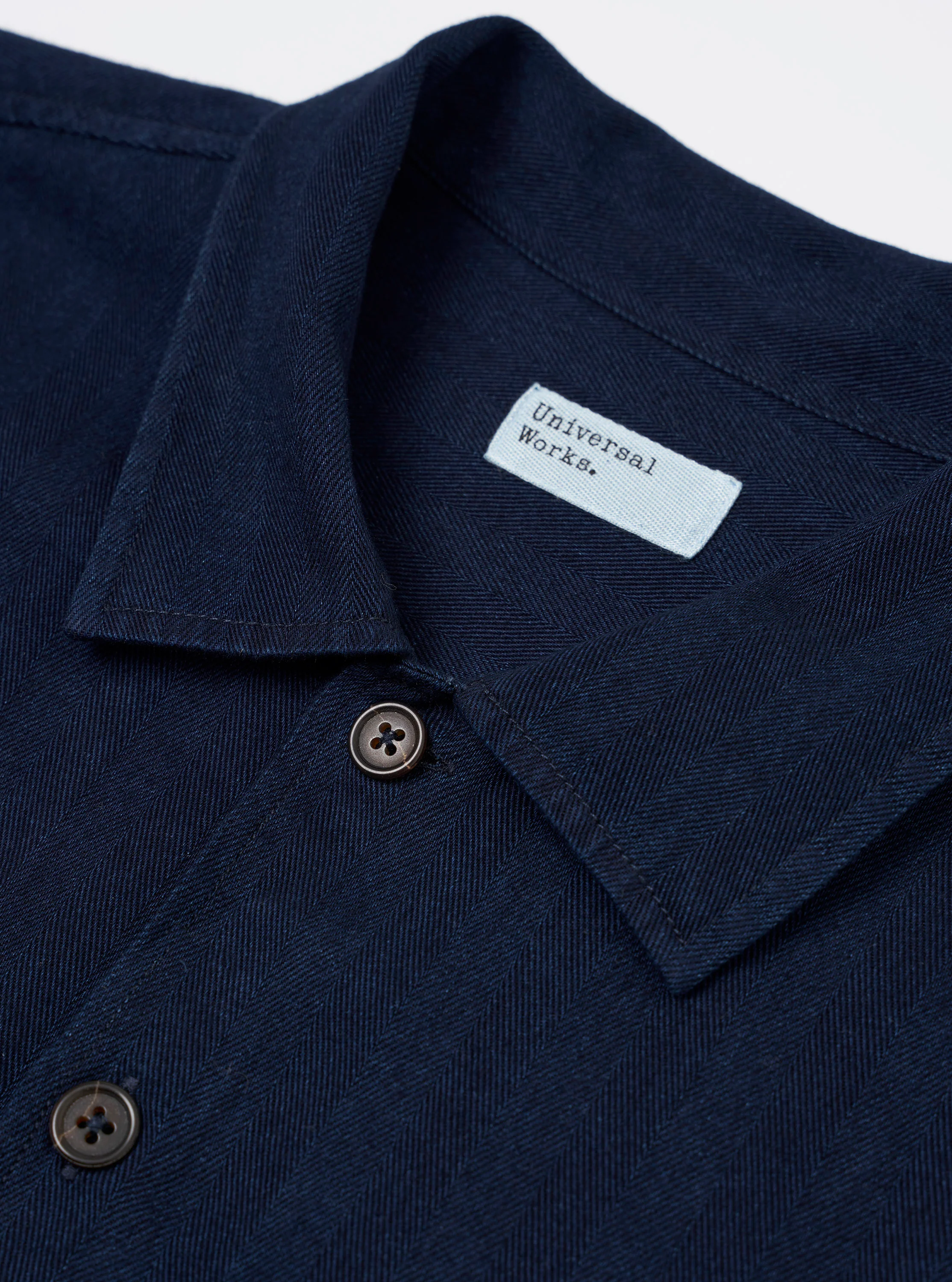 Indigo Recycled Herringbone Attendant Shirt - Image 7