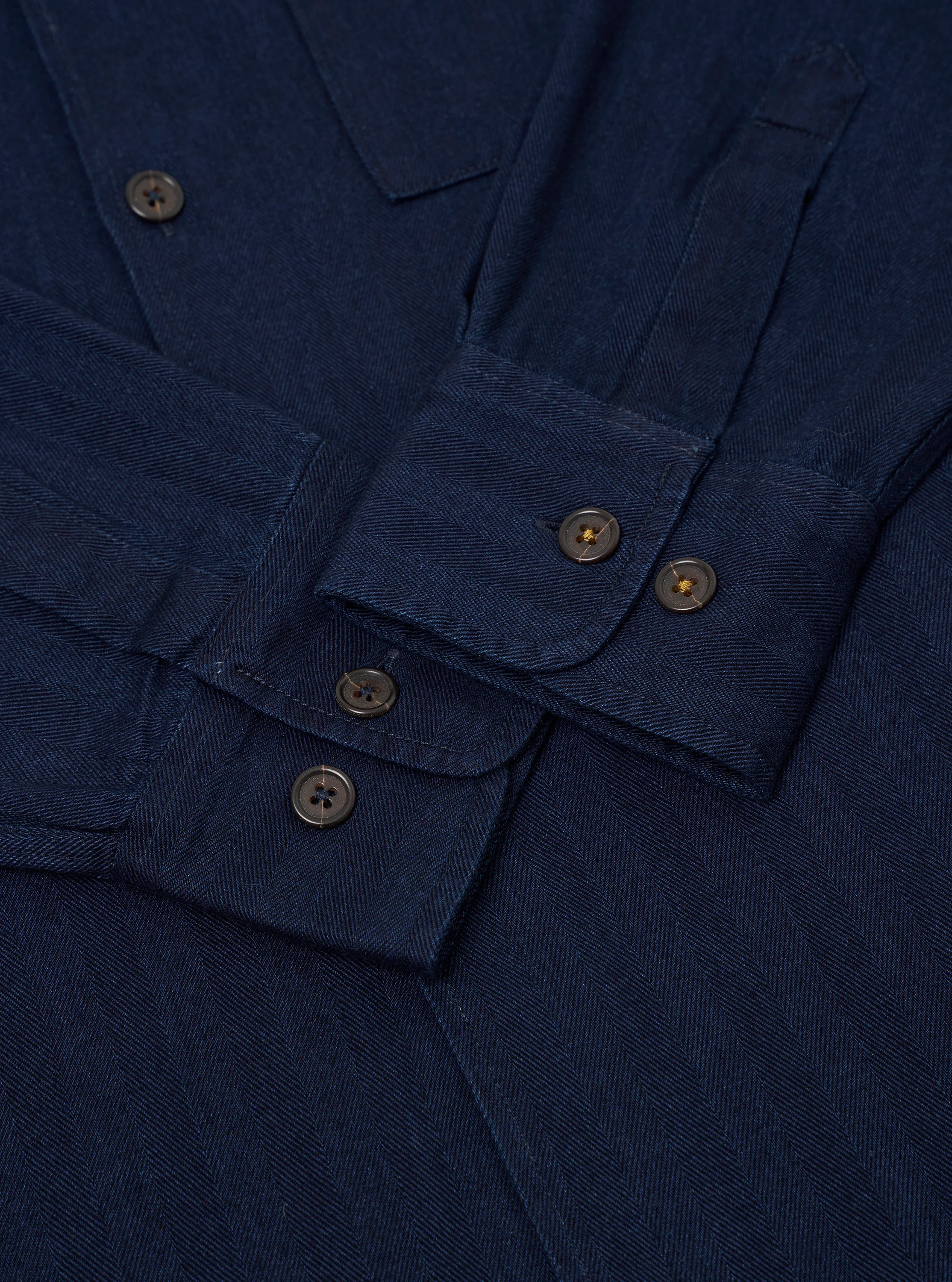 Indigo Recycled Herringbone Attendant Shirt - Image 8