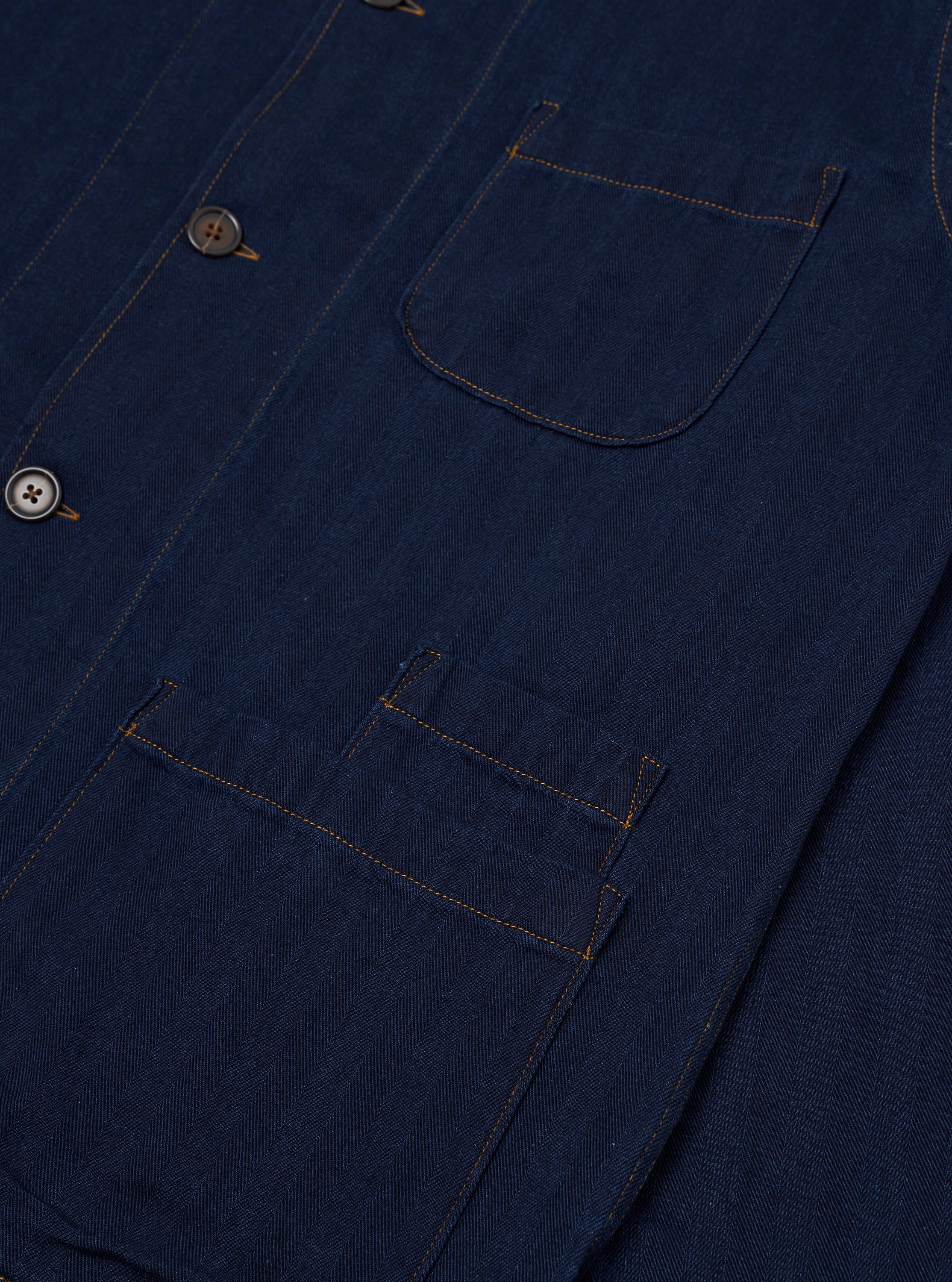 Indigo Recycled Herringbone Bakers Overshirt - Image 6