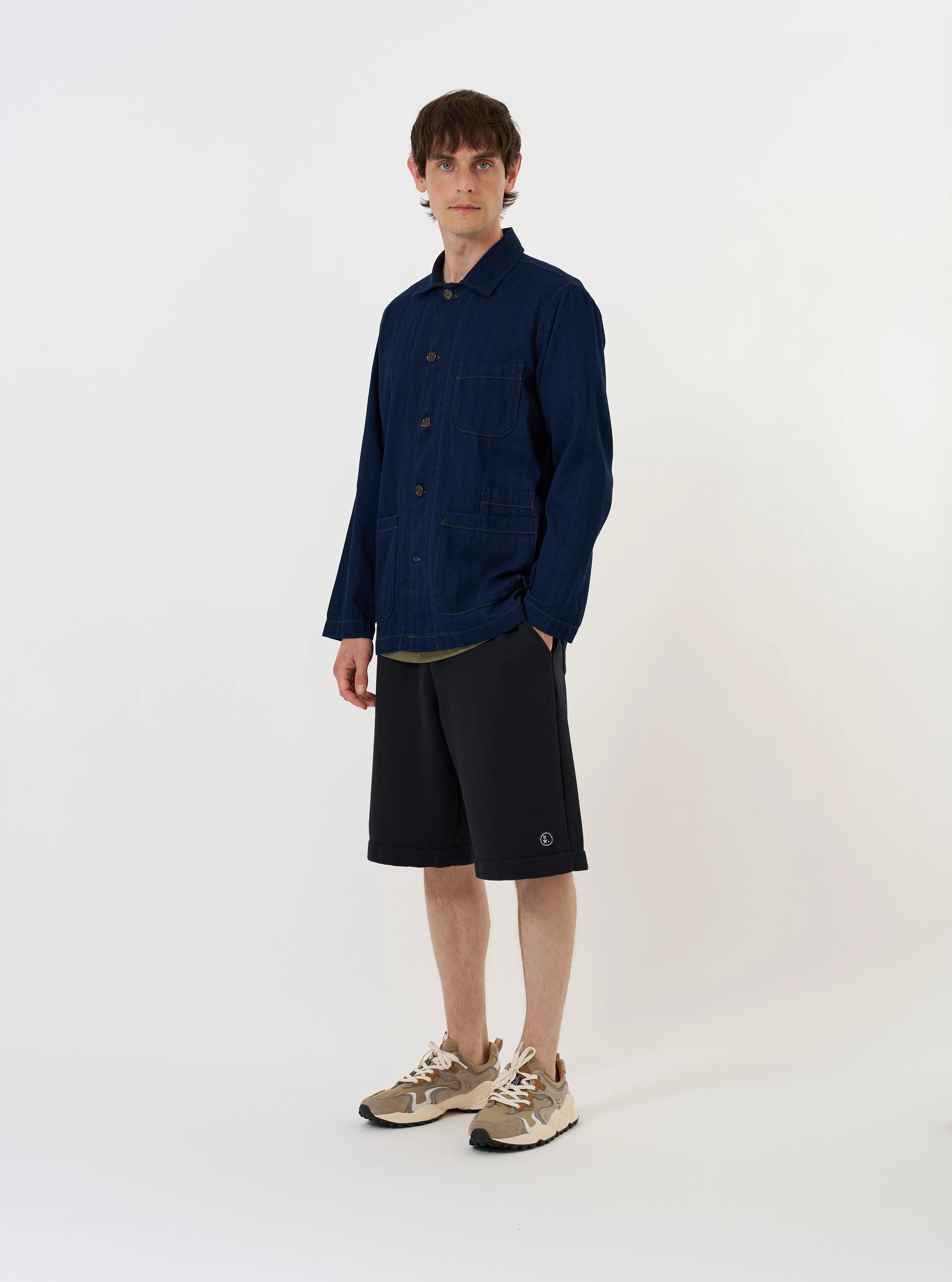 Indigo Recycled Herringbone Bakers Overshirt - Image 8