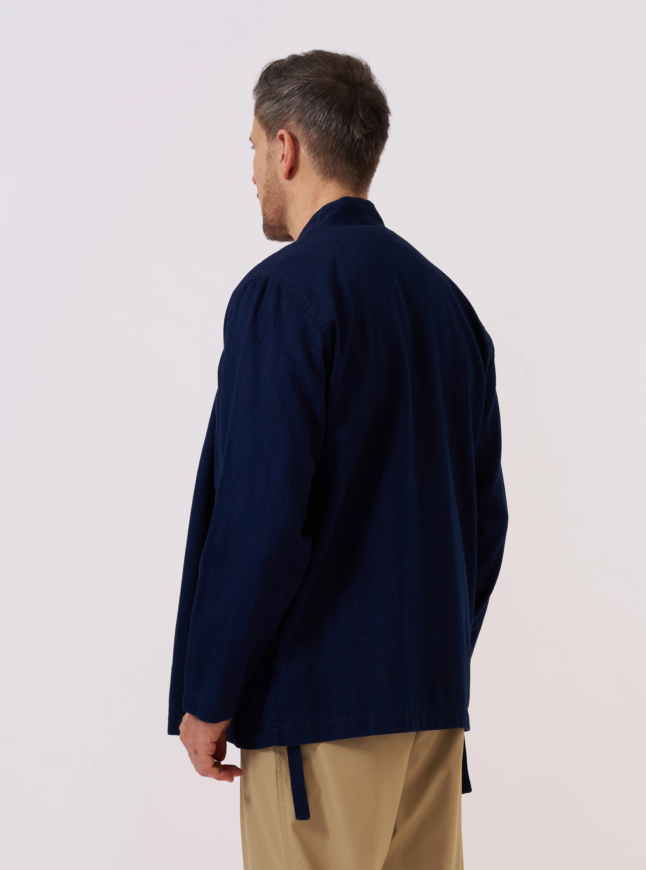 Indigo Recycled Herringbone Kyoto Work Jacket - Image 3