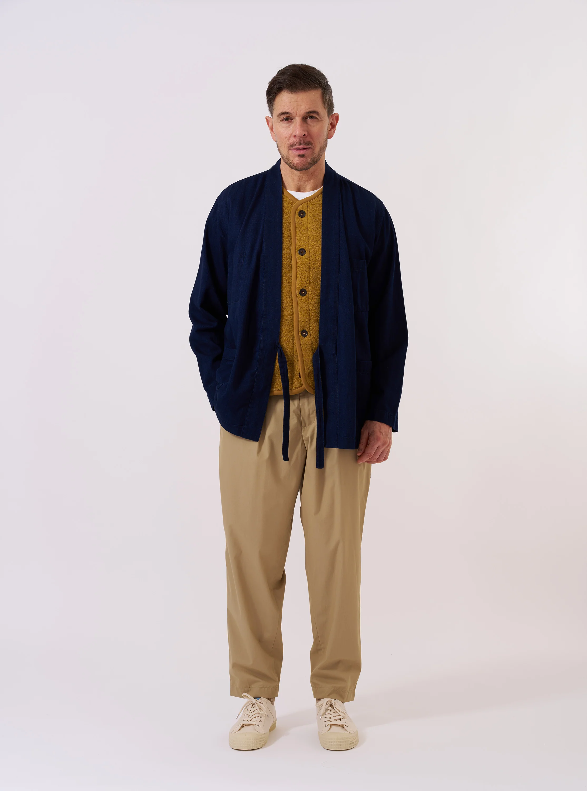 Indigo Recycled Herringbone Kyoto Work Jacket - Image 8