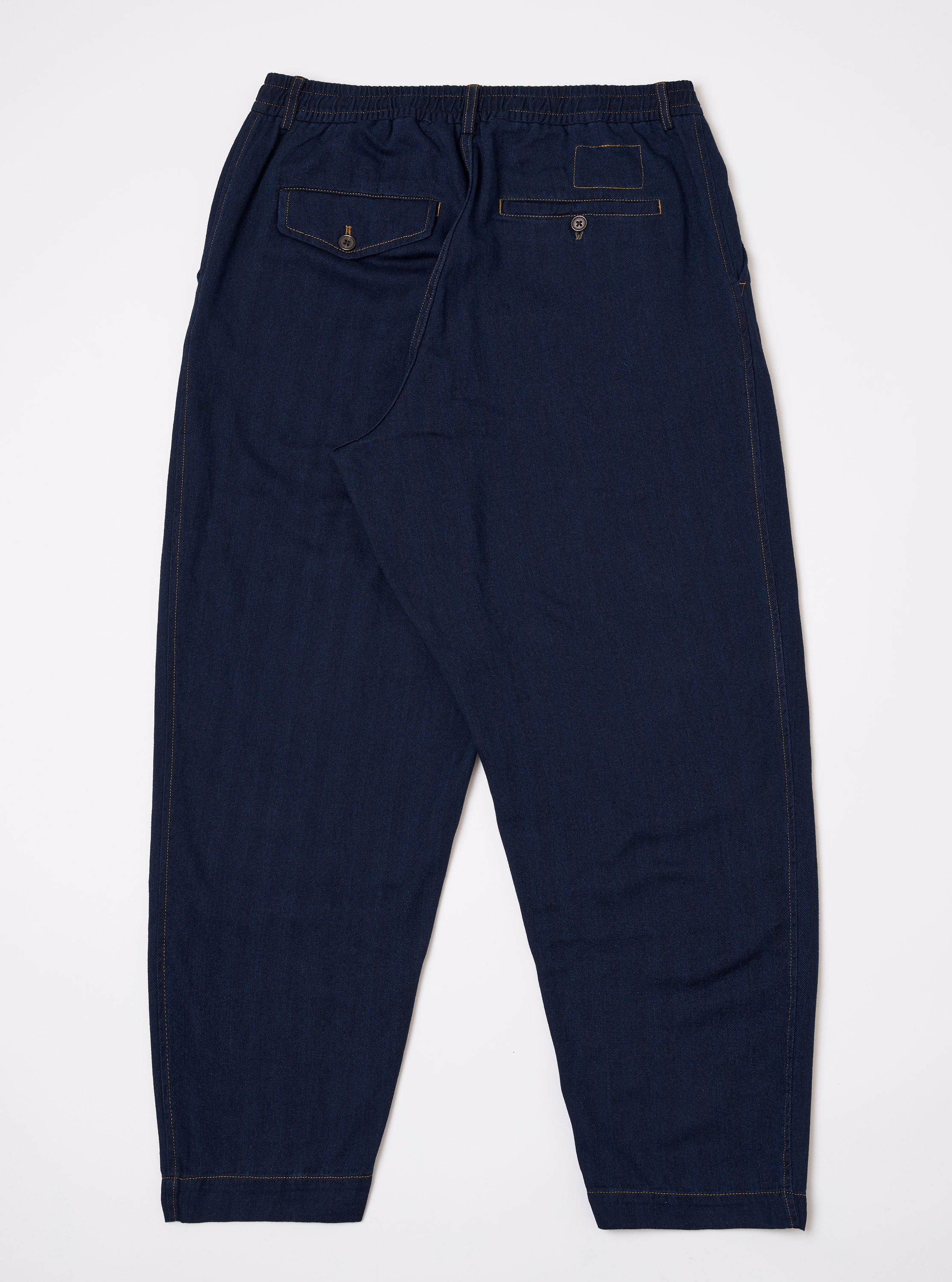 Indigo Recycled Herringbone Pleated Track Pant - Image 5