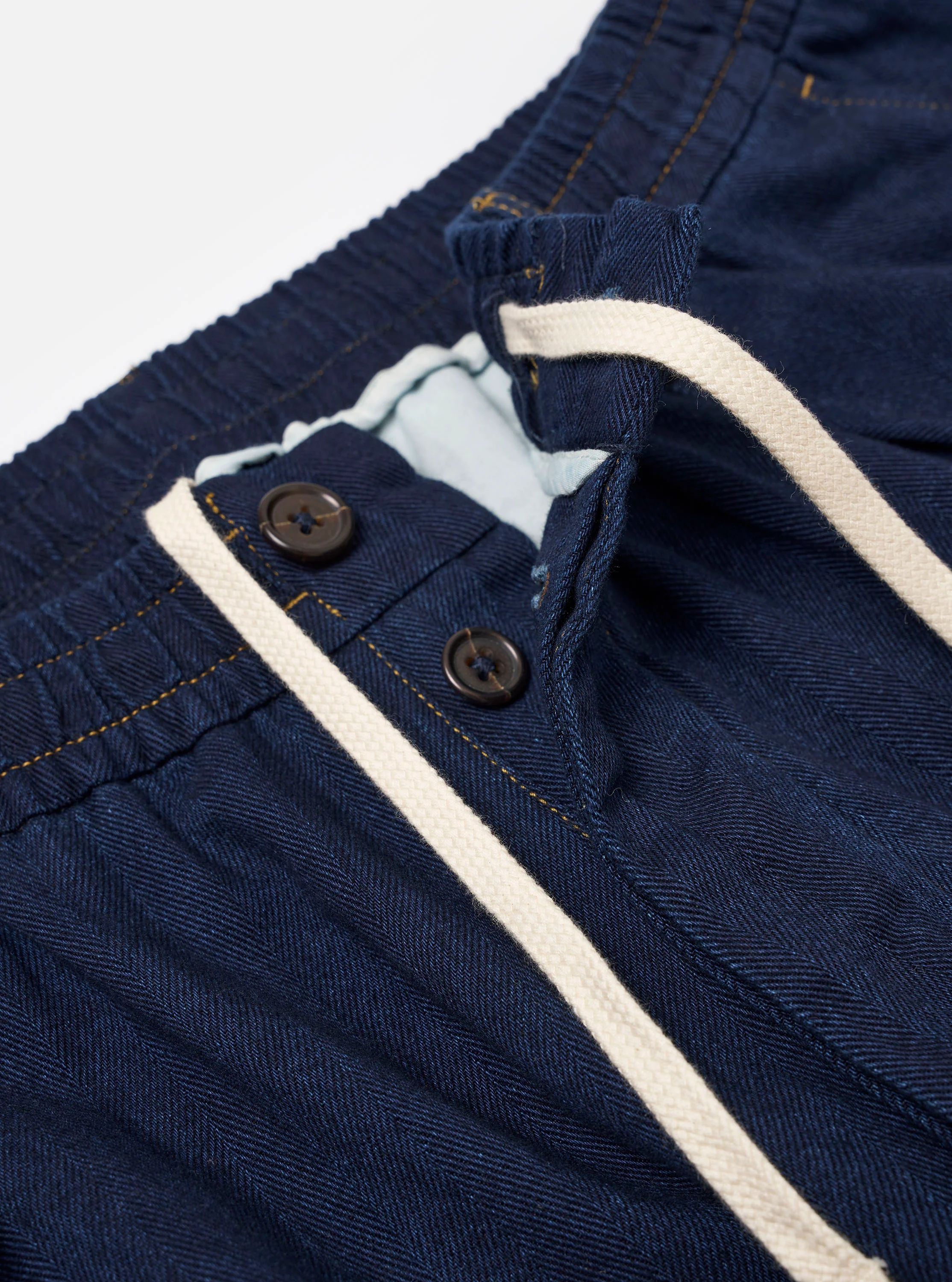 Indigo Recycled Herringbone Pleated Track Pant - Image 6