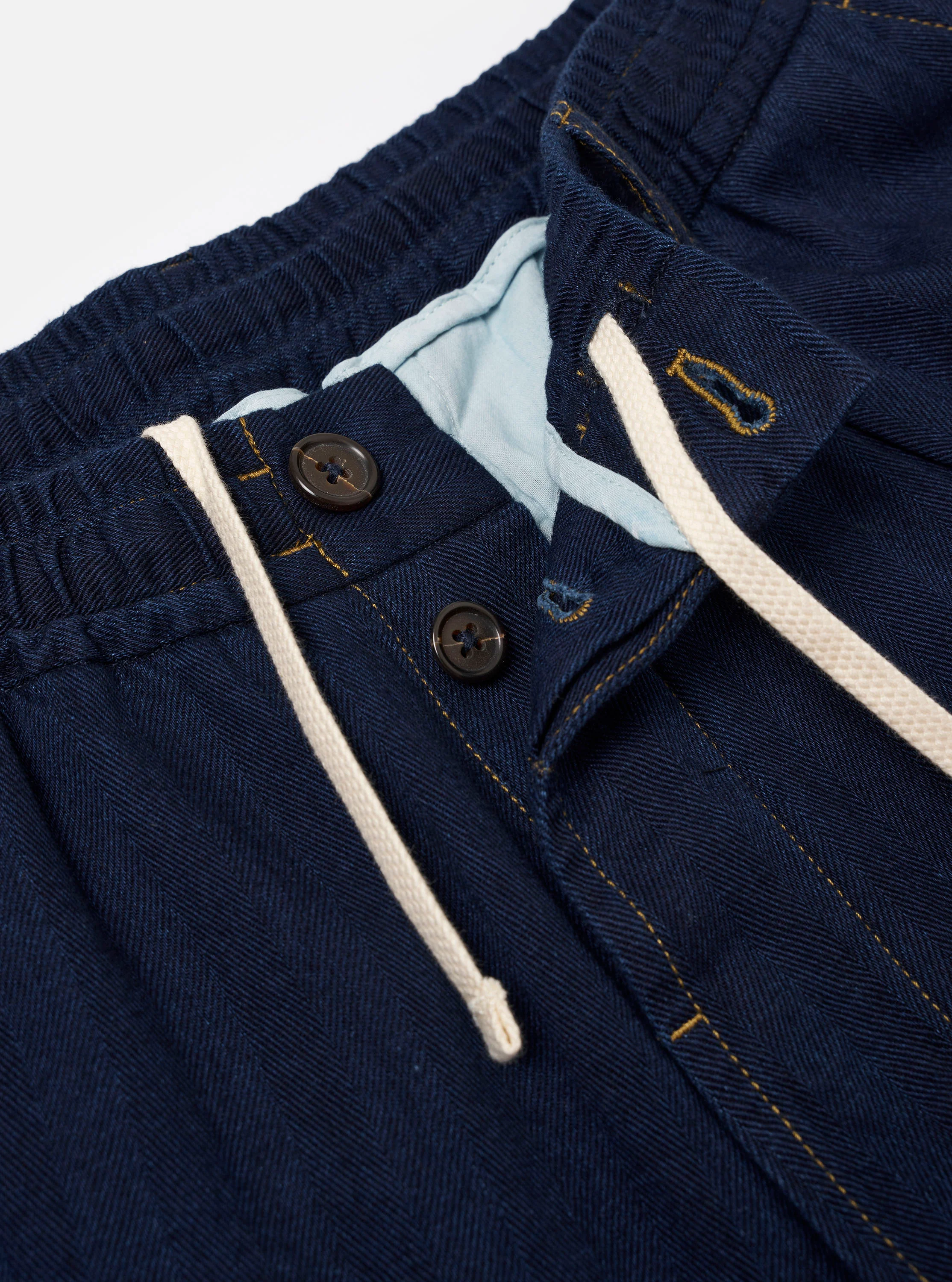 Indigo Recycled Herringbone Pleated Track Short - Image 6