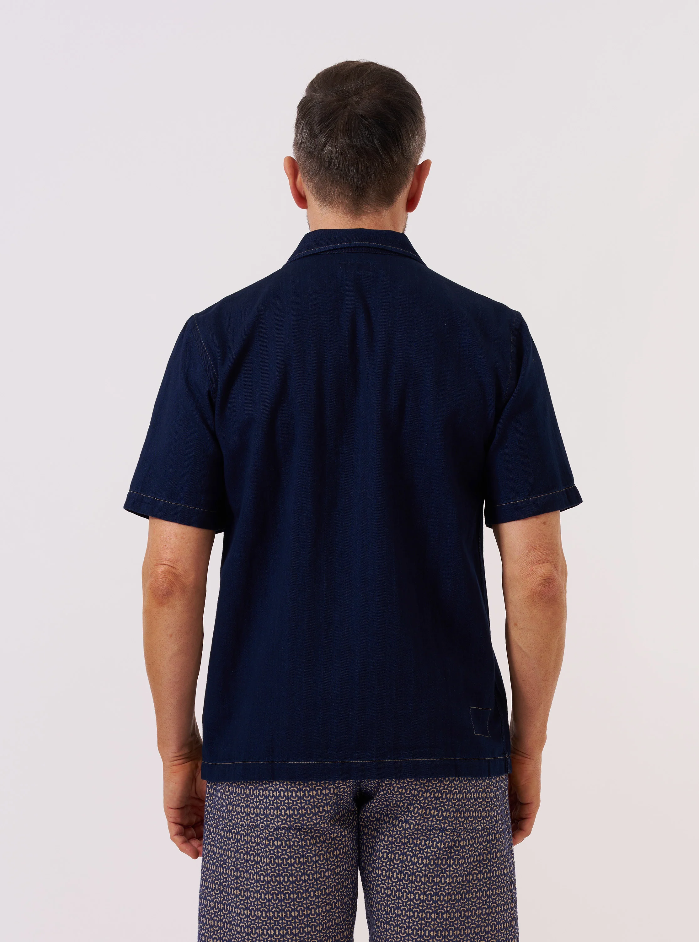 Indigo Recycled Herringbone Road Shirt - Image 3