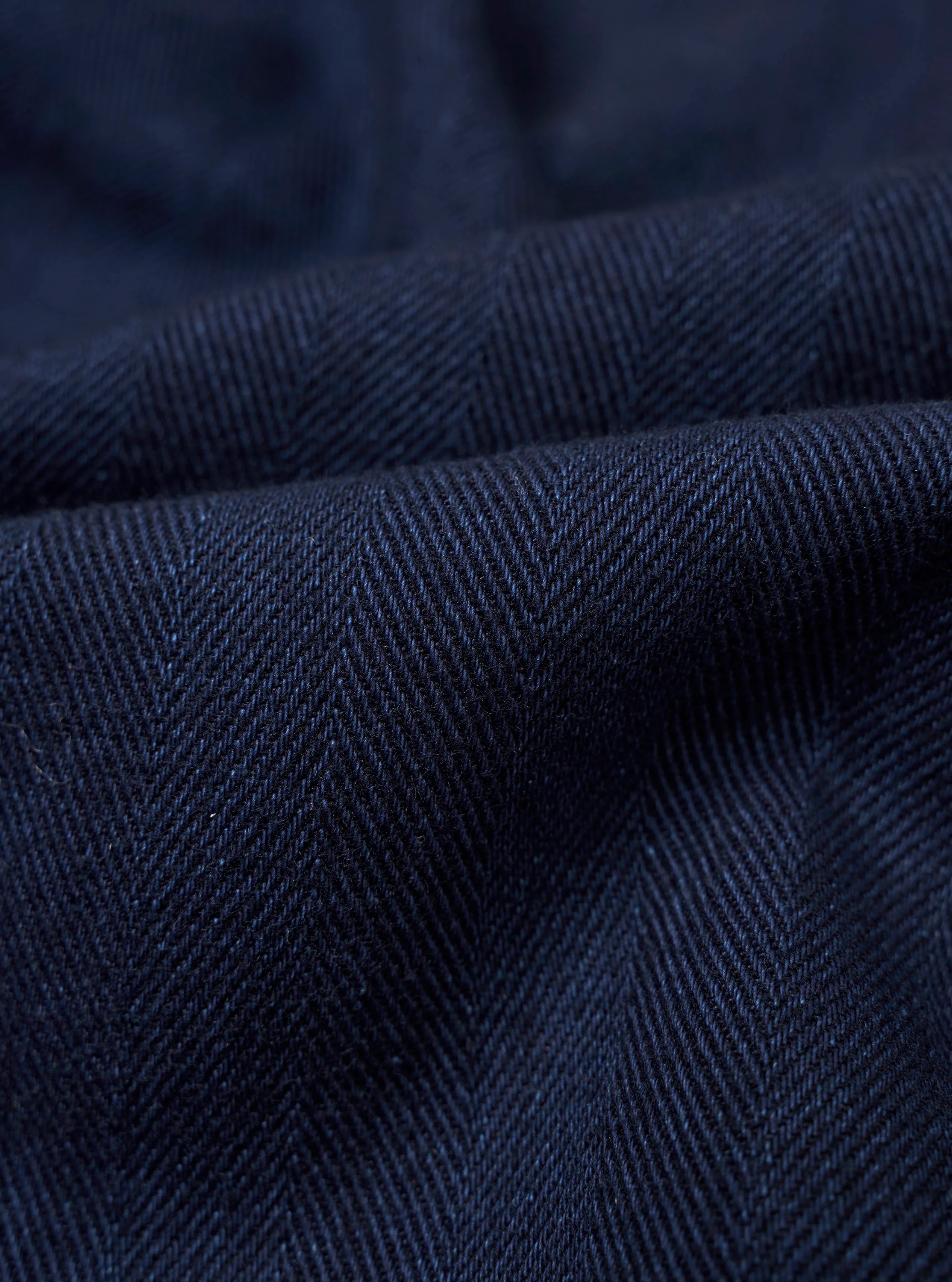 Indigo Recycled Herringbone Smock Overshirt - Image 4