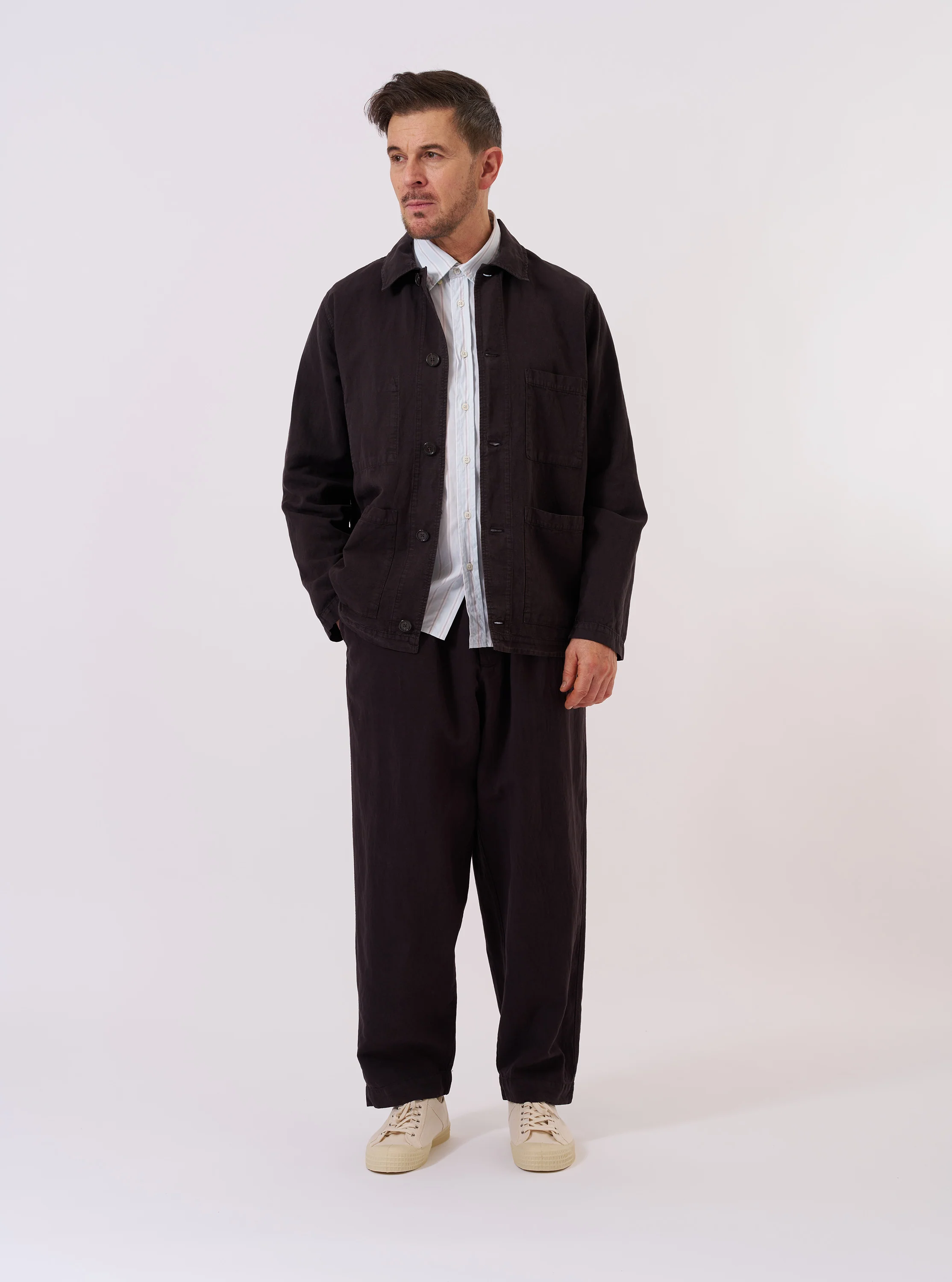 Licorice Lyo Linen Mix Coverall Jacket - Image 8