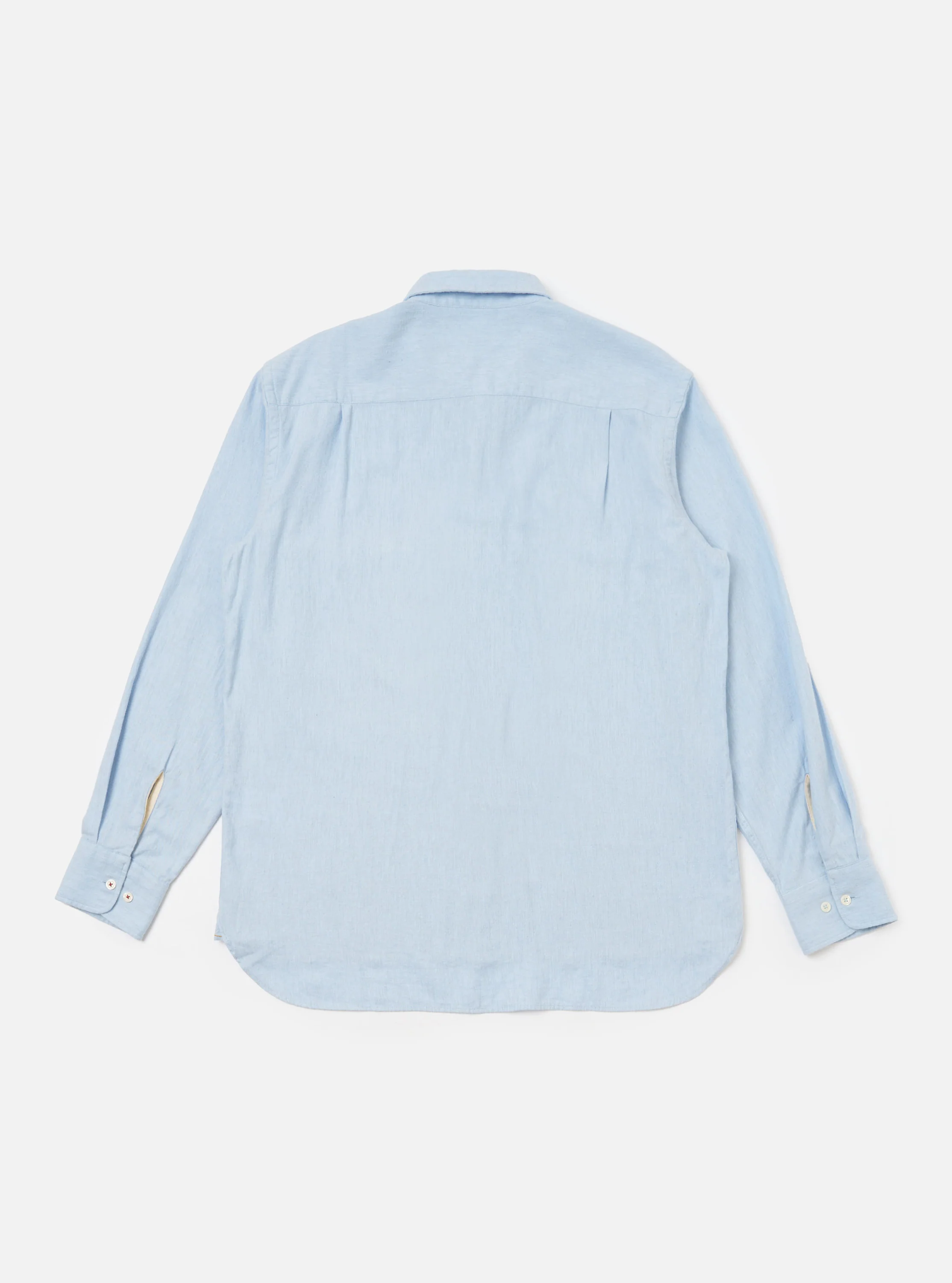 Light Blue Brushed Marl Twill Square Pocket Shirt - Image 5