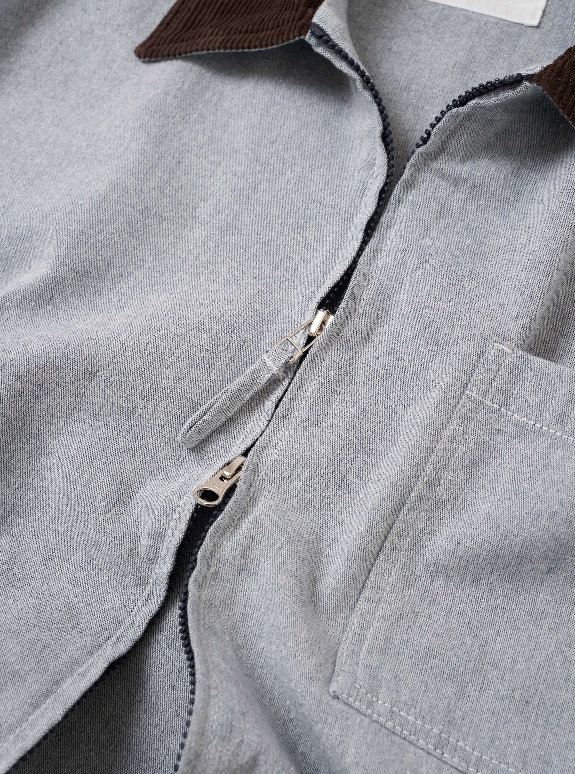 Light Indigo Jean Cloth Reworked Rose Bowl Jacket - Image 7