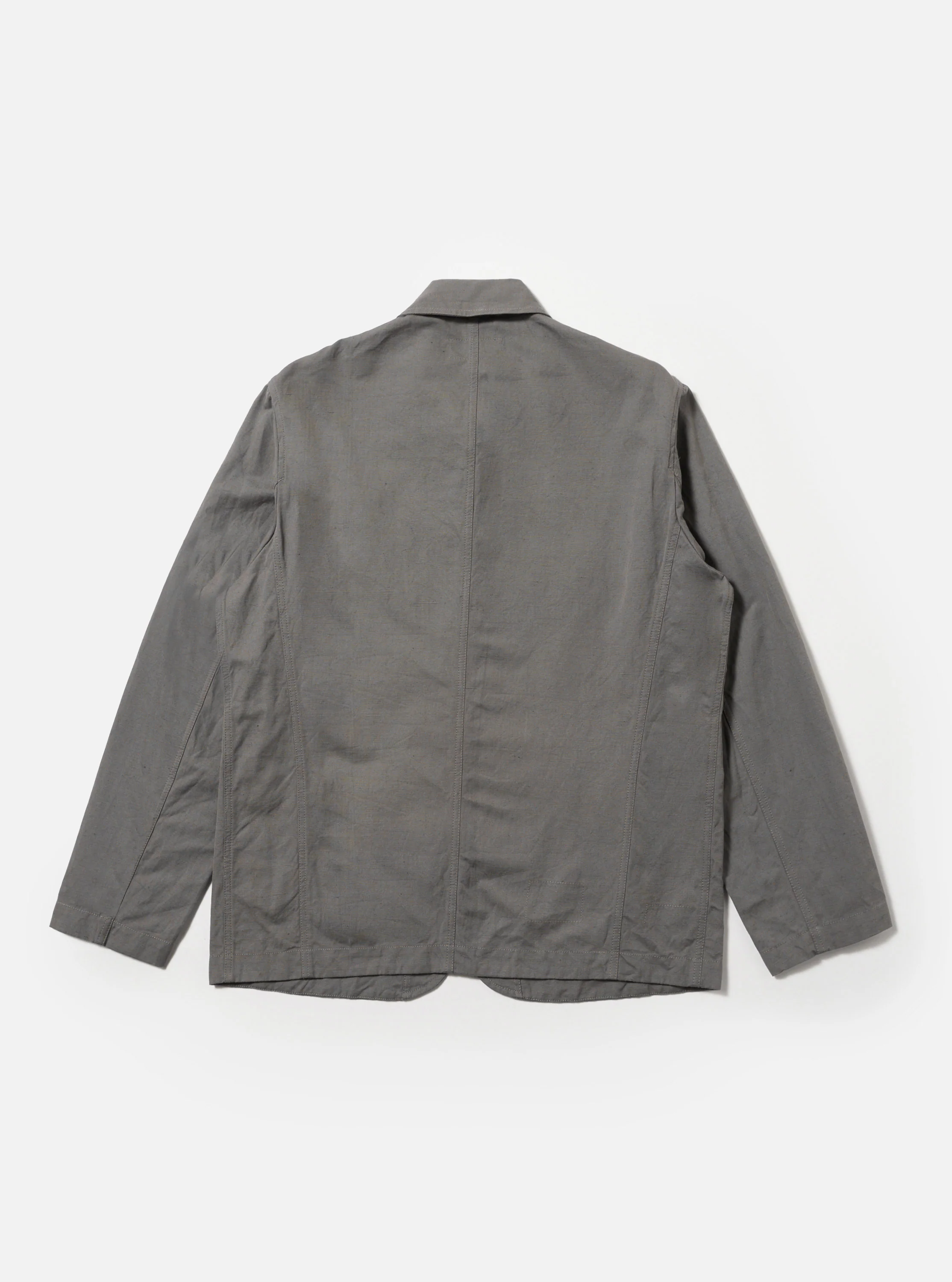 Mid Grey Linen Slub Weave Bakers Jacket - Image 5