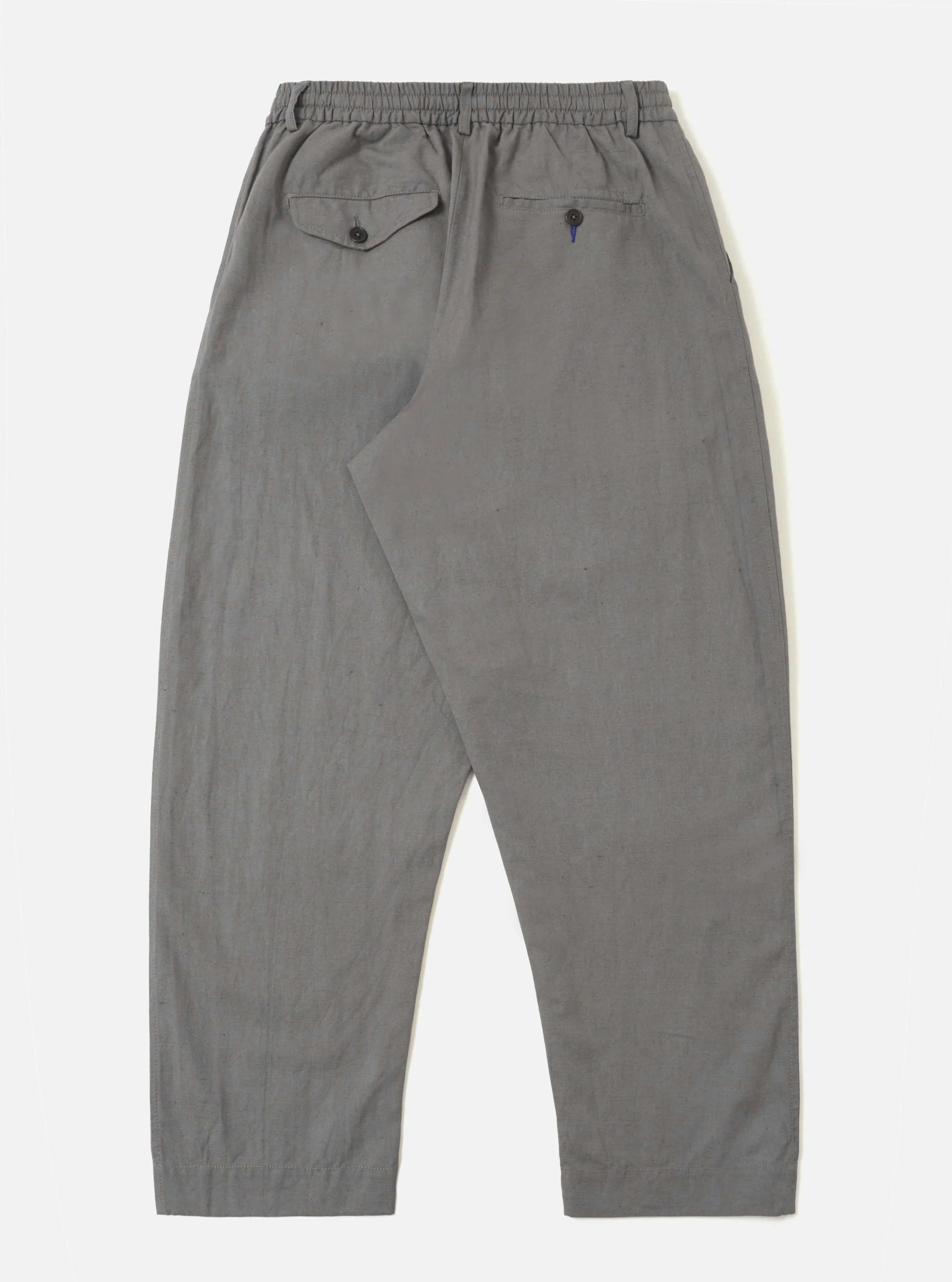 Mid Grey Linen Slub Weave Oxford Pant - Image 5