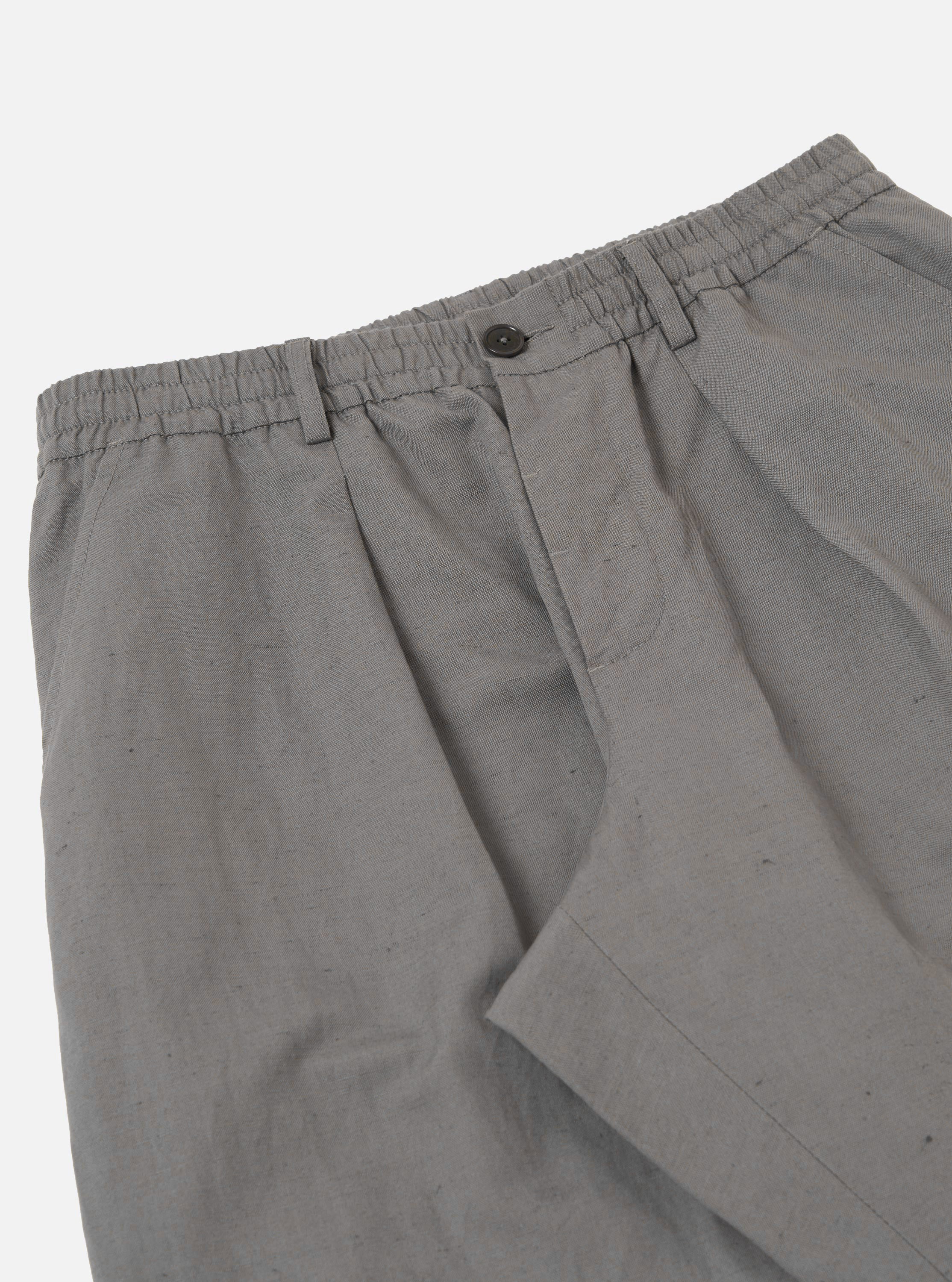Mid Grey Linen Slub Weave Oxford Pant - Image 6