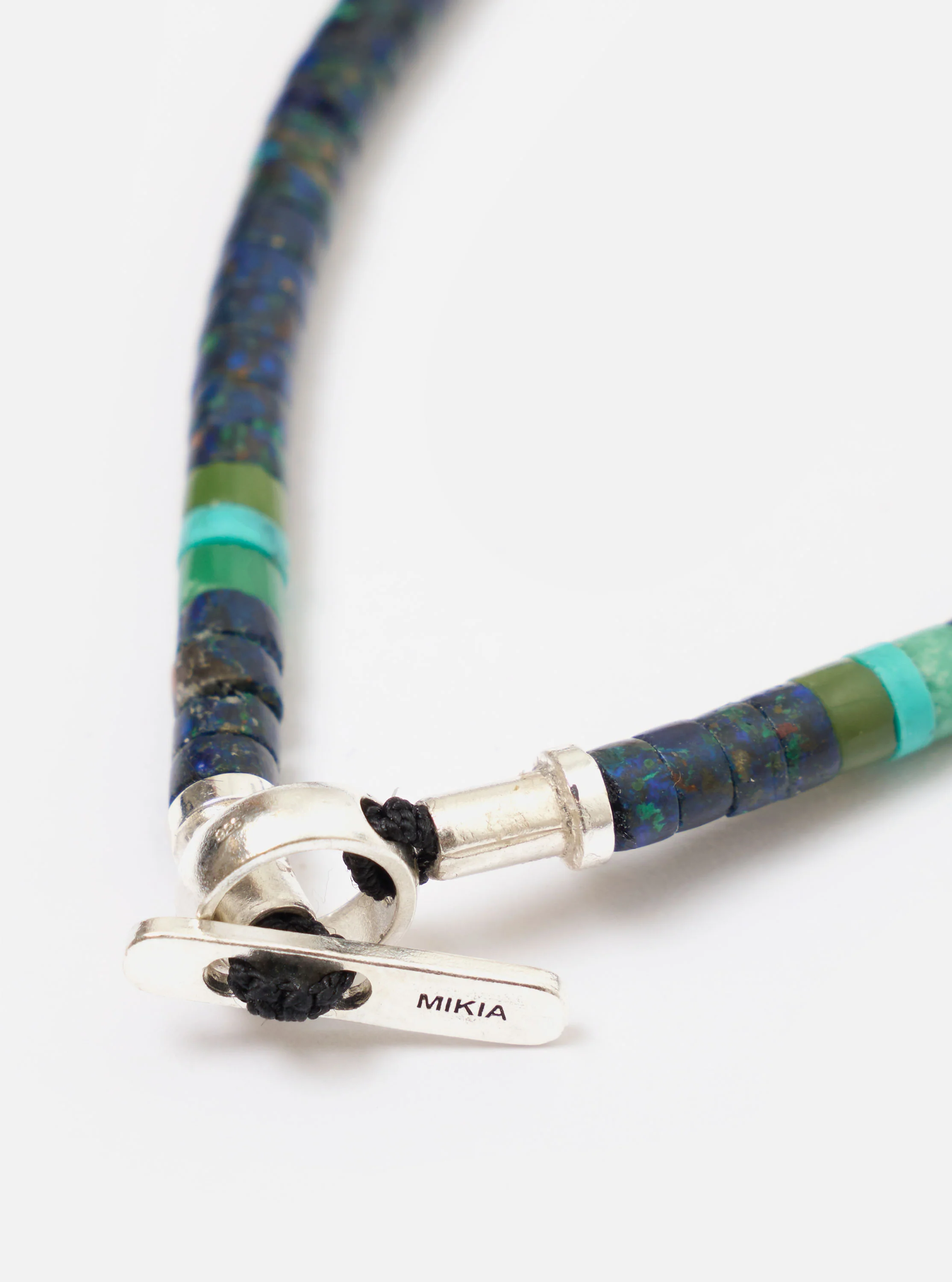 Mikia Azurite Silver Heishi Bracelet - Image 2