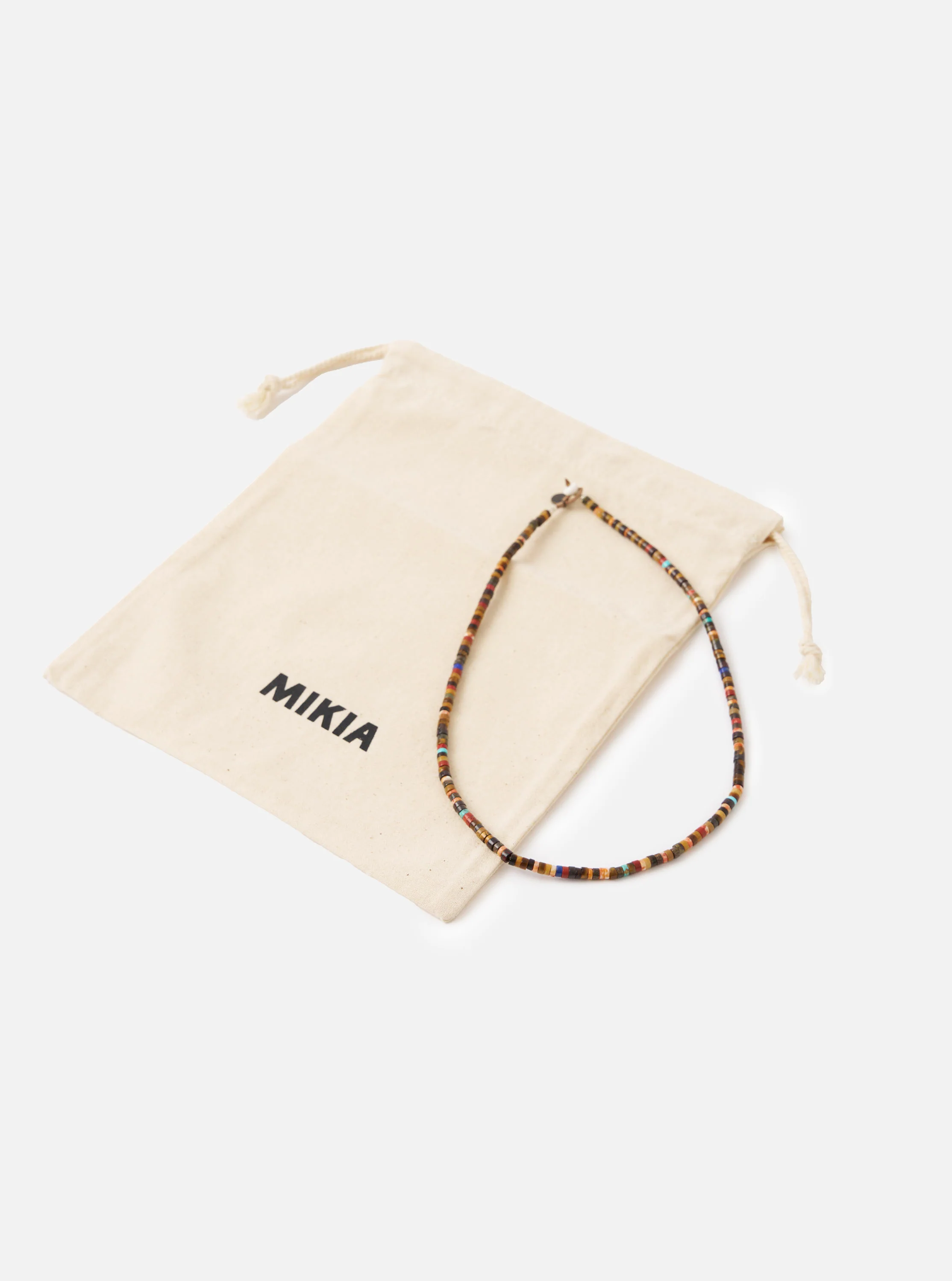 Mikia Brown Multi Heishi Beads Necklace - Image 4