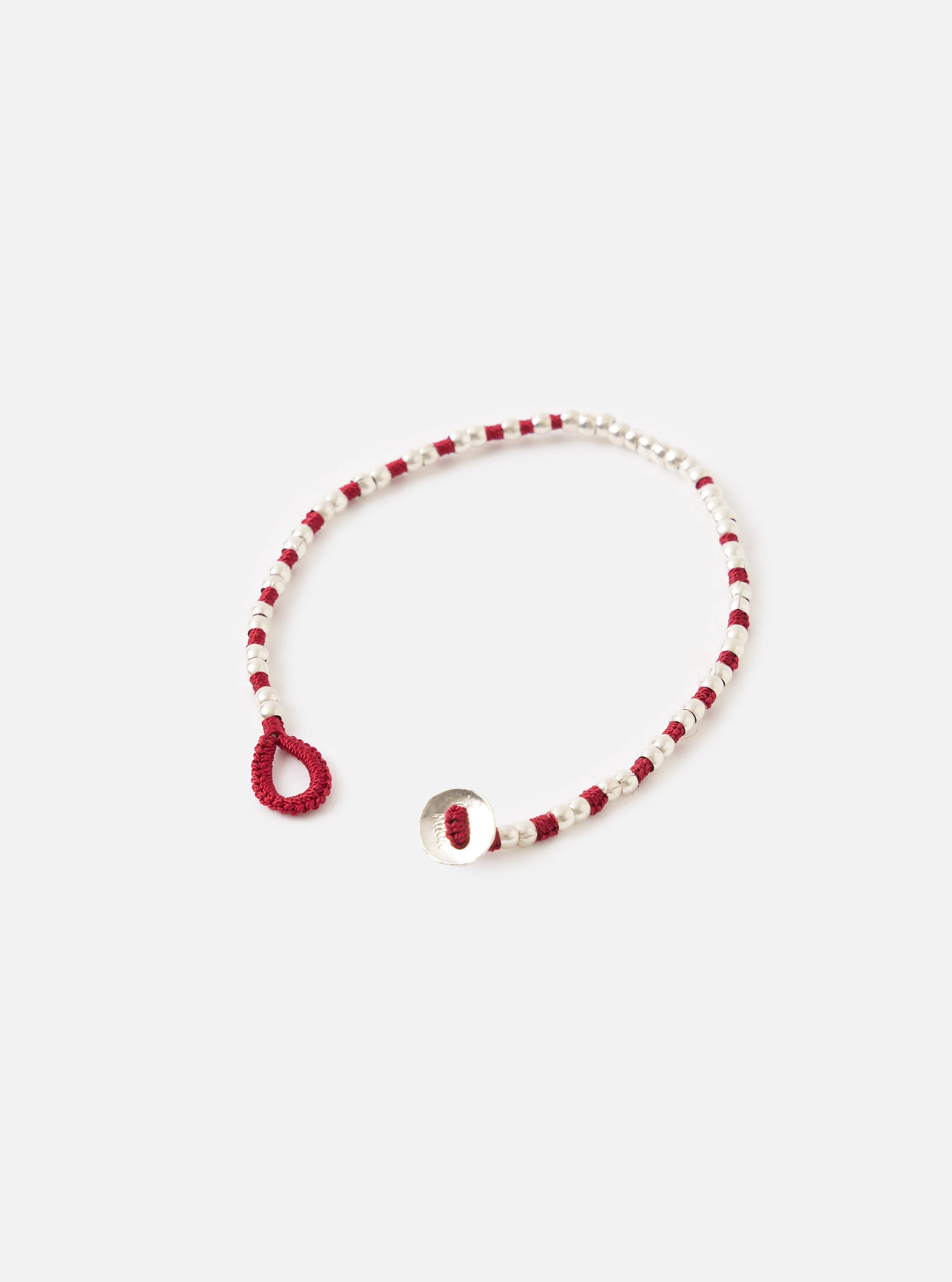 Mikia Garnet Silver Beads Bracelet - Image 3