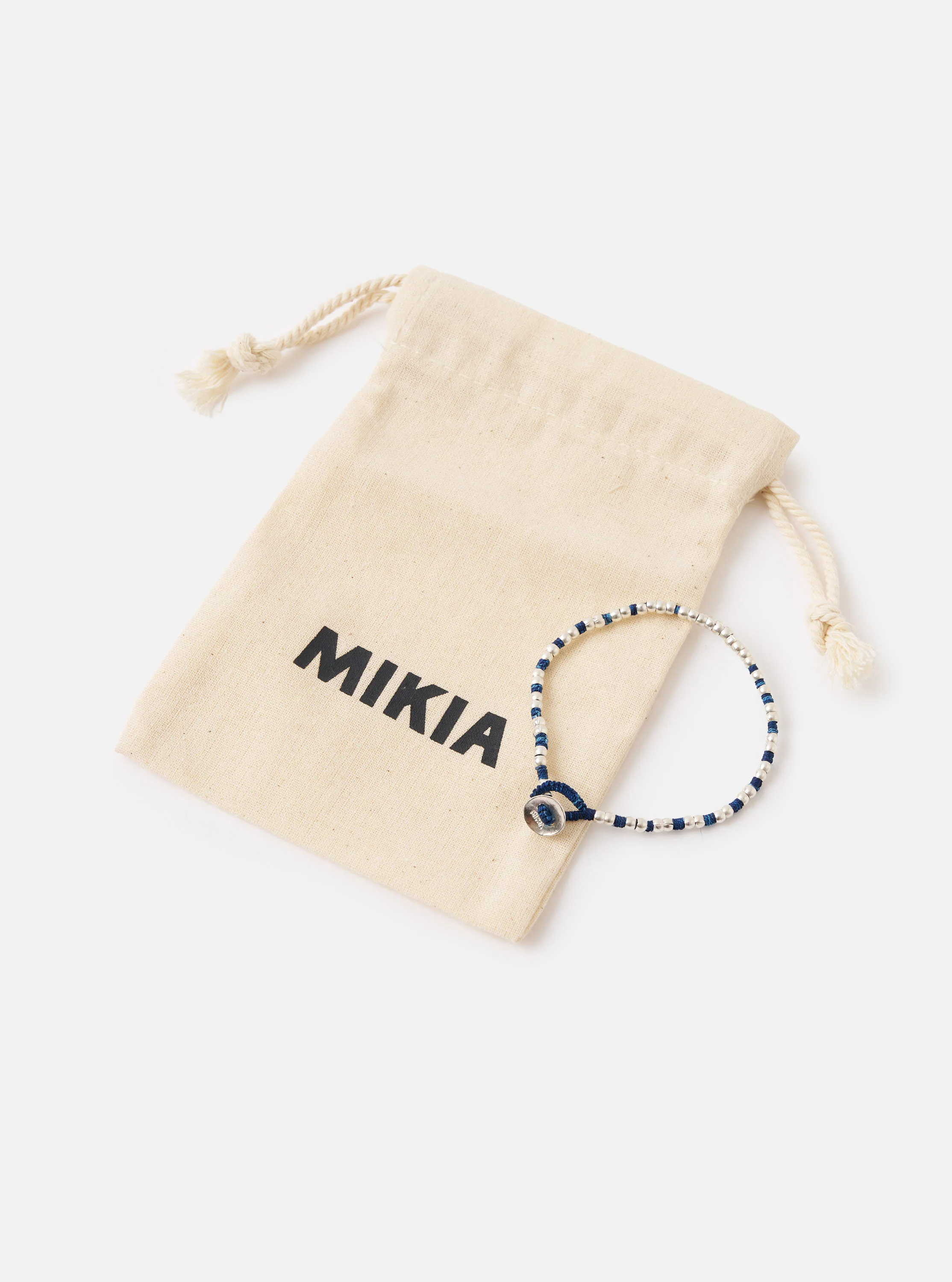Mikia Indigo Silver Beads Bracelet - Image 4