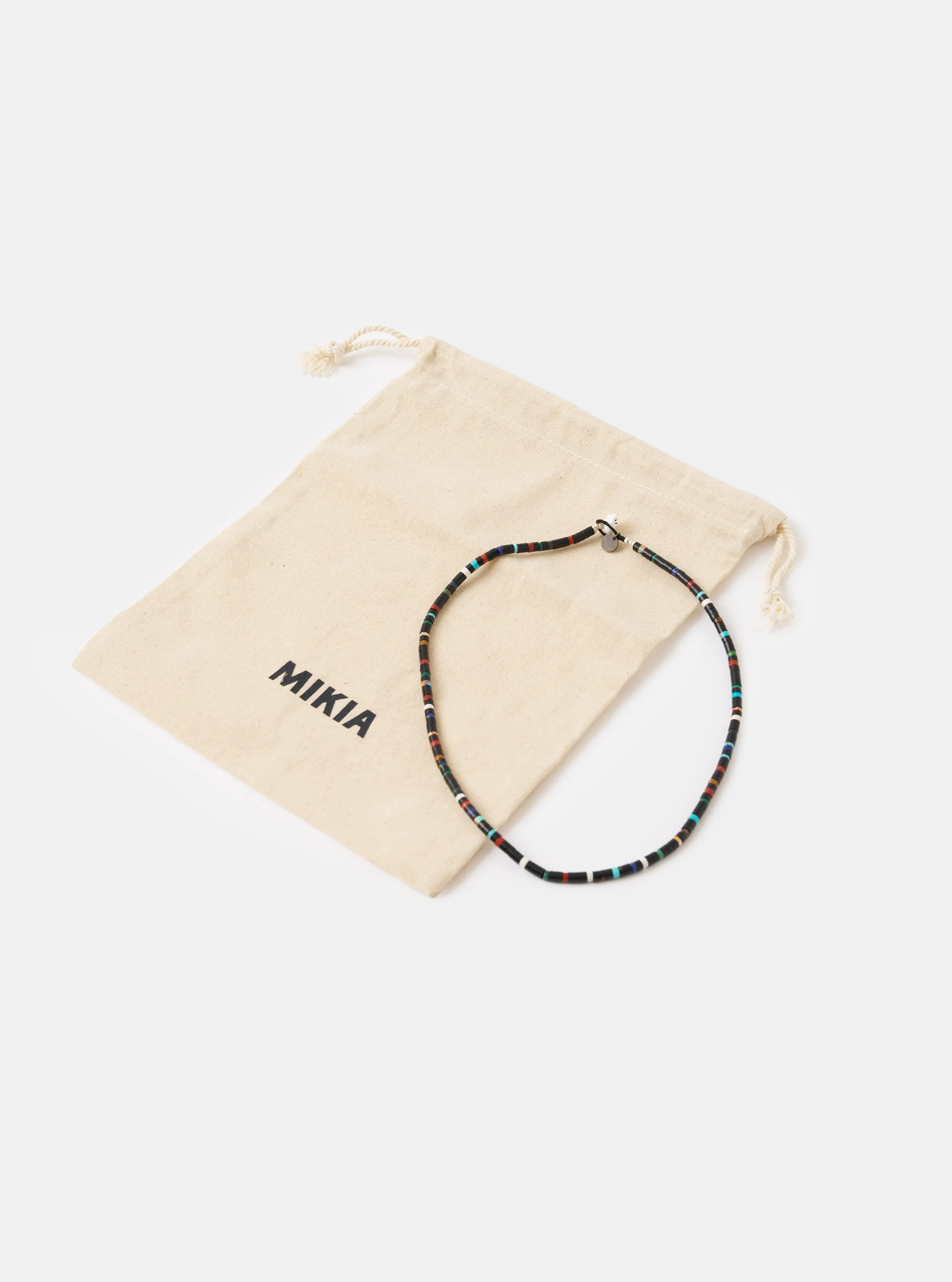 Mikia Jet Multi Heishi Beads Necklace - Image 4