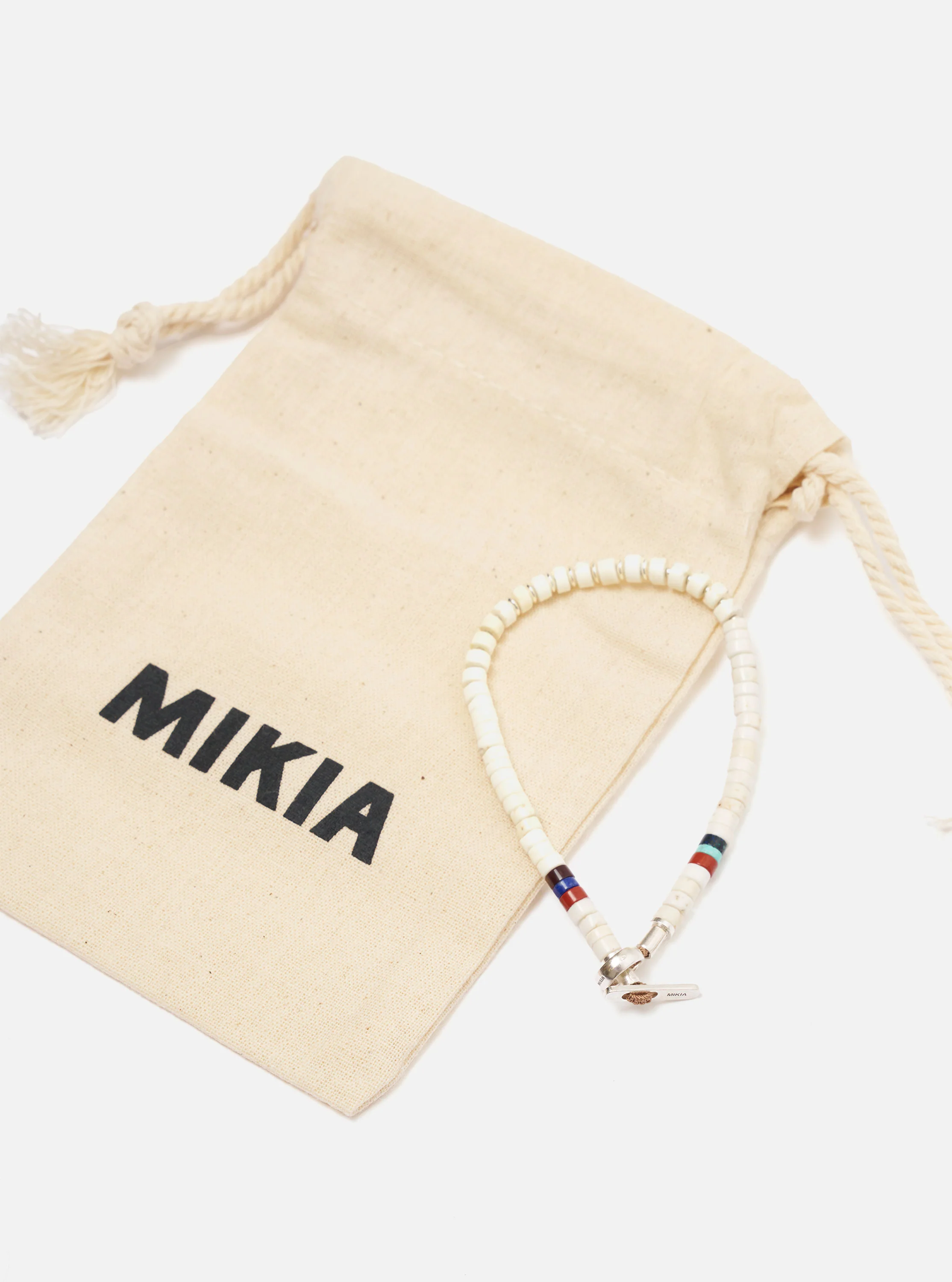 Mikia Magnesite Silver Heishi Bracelet - Image 3