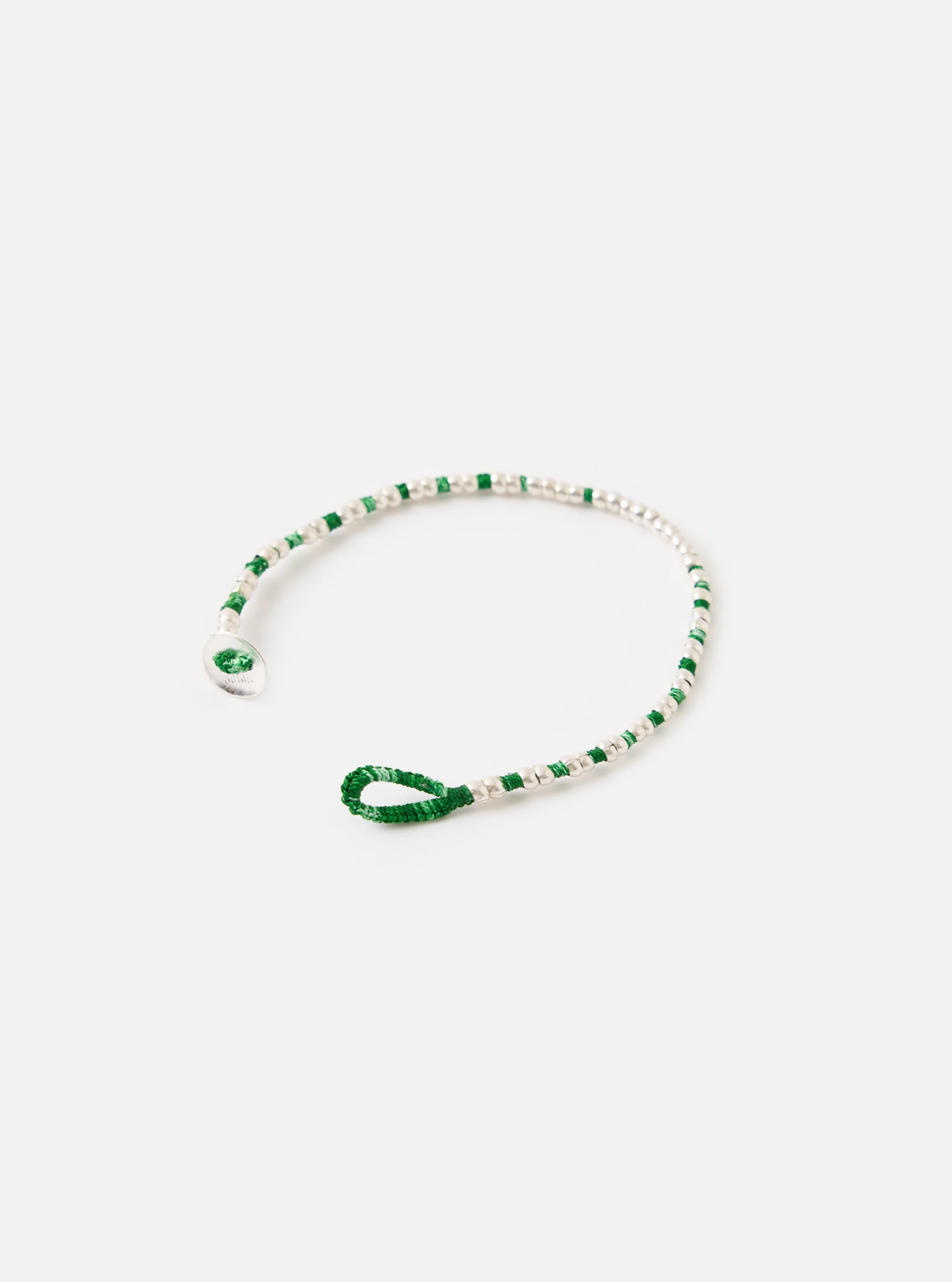 Mikia Malachite Silver Beads Bracelet - Image 3