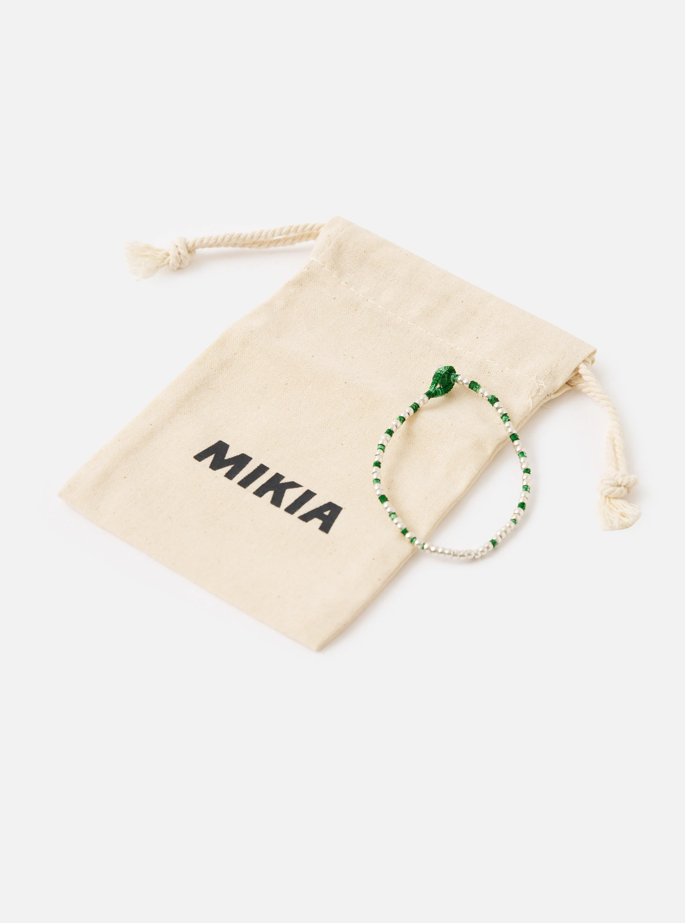Mikia Malachite Silver Beads Bracelet - Image 4