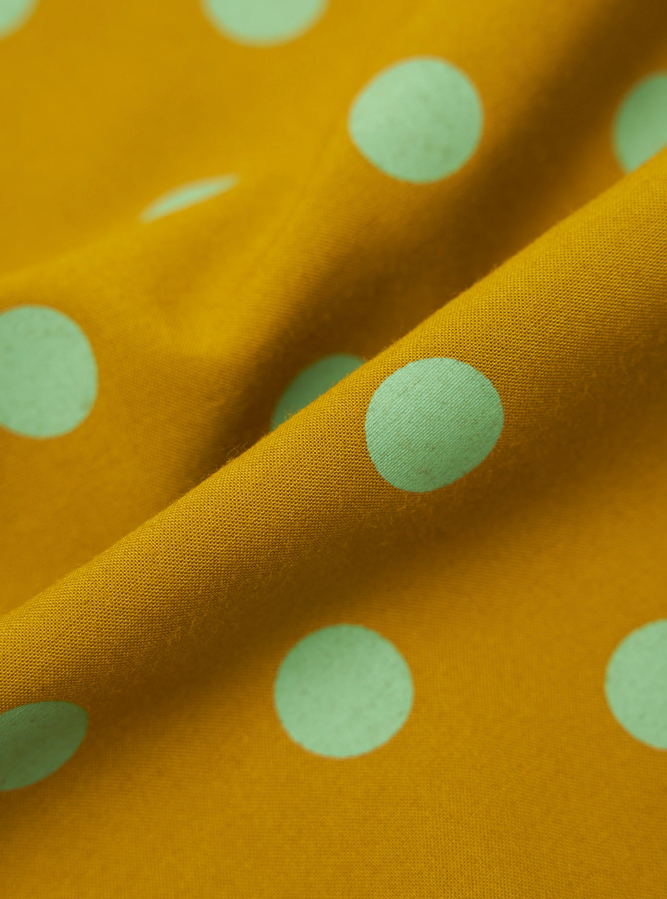 Mustard Bold Dot Print Rayon Evening Scarf - Image 3