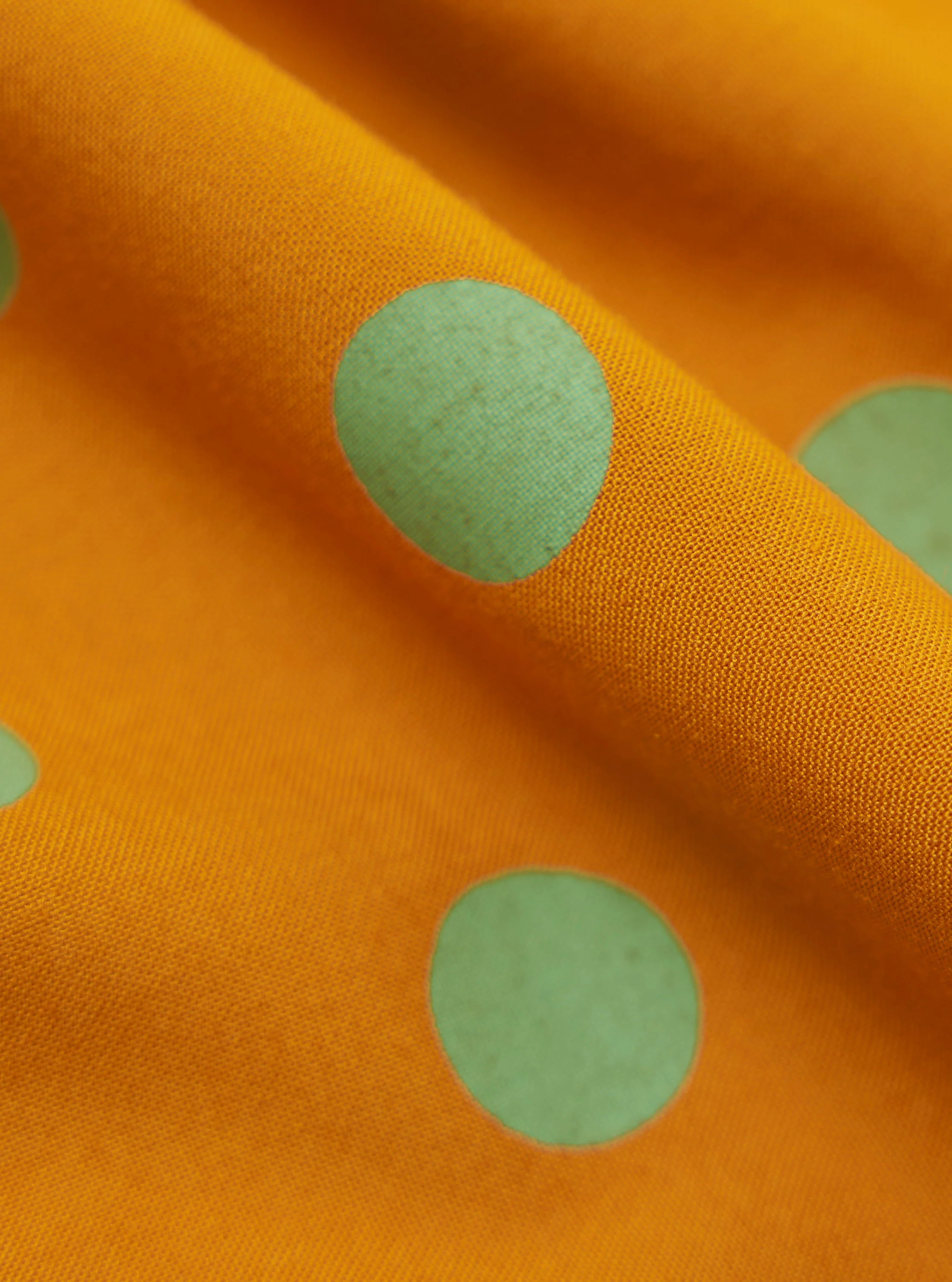 Mustard Bold Dot Print Rayon Scout Scarf - Image 3