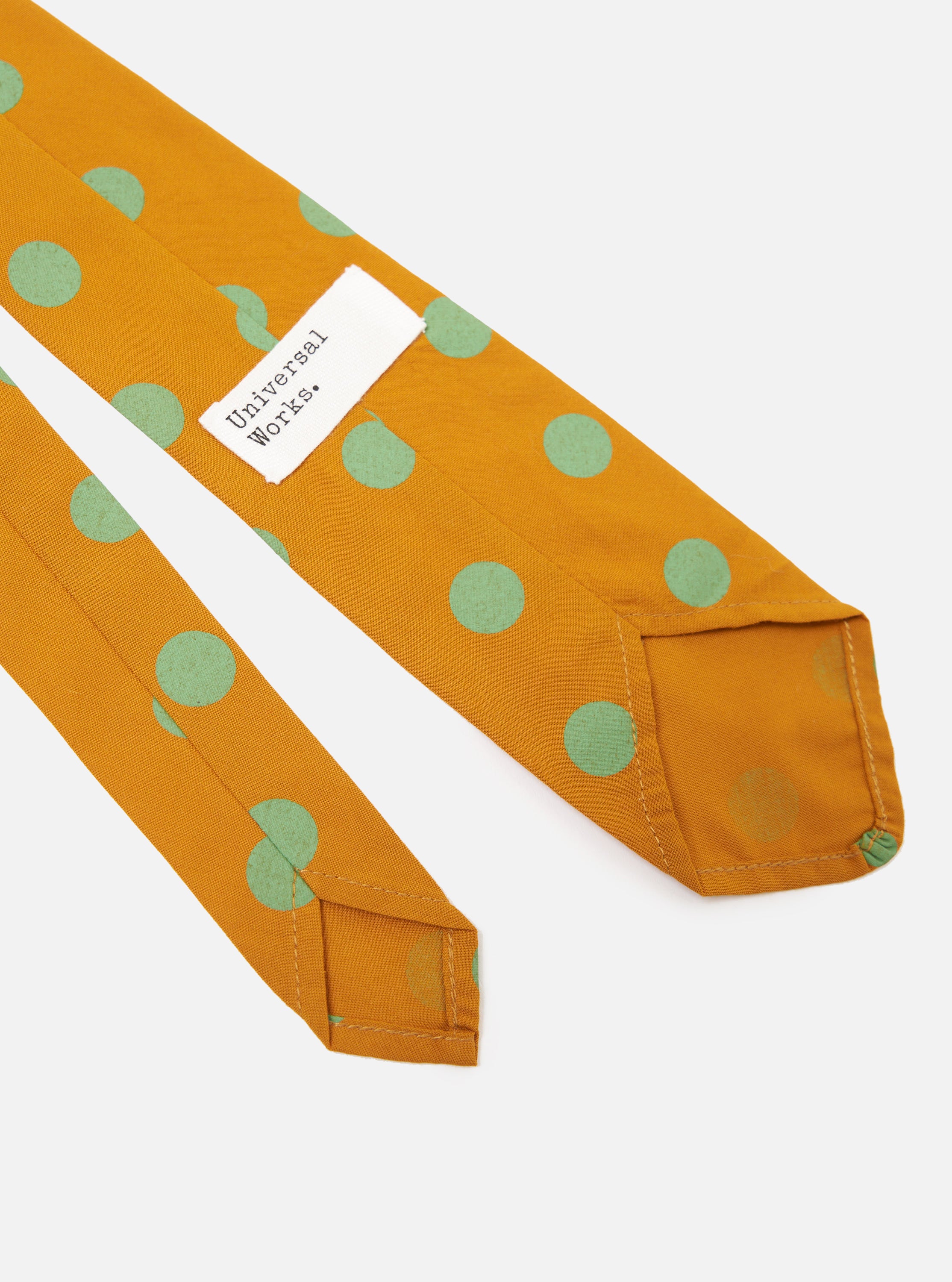 Mustard Bold Dot Print Rayon Tie - Image 4