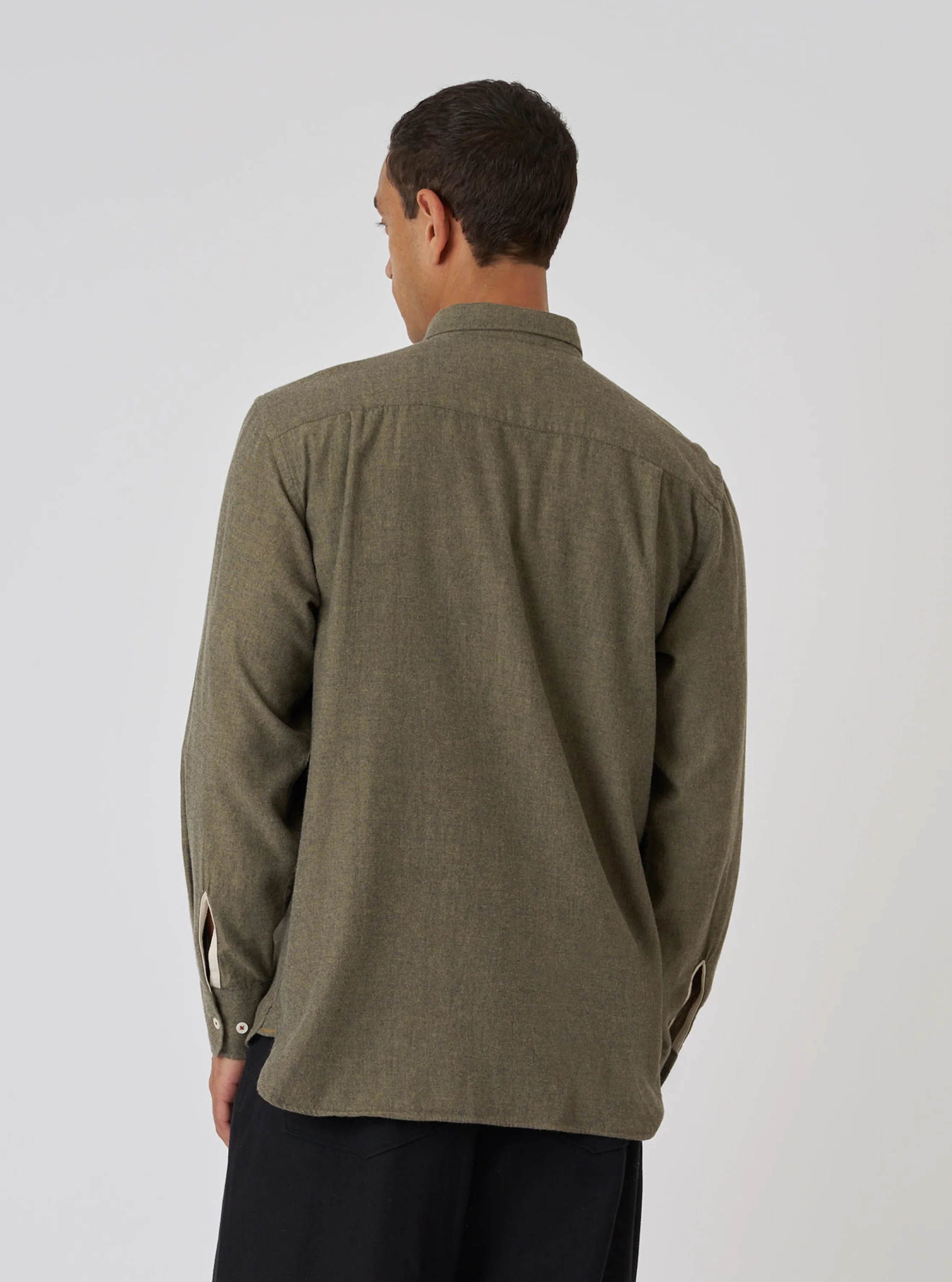 Mustard Brushed Marl Twill Square Pocket Shirt - Image 3