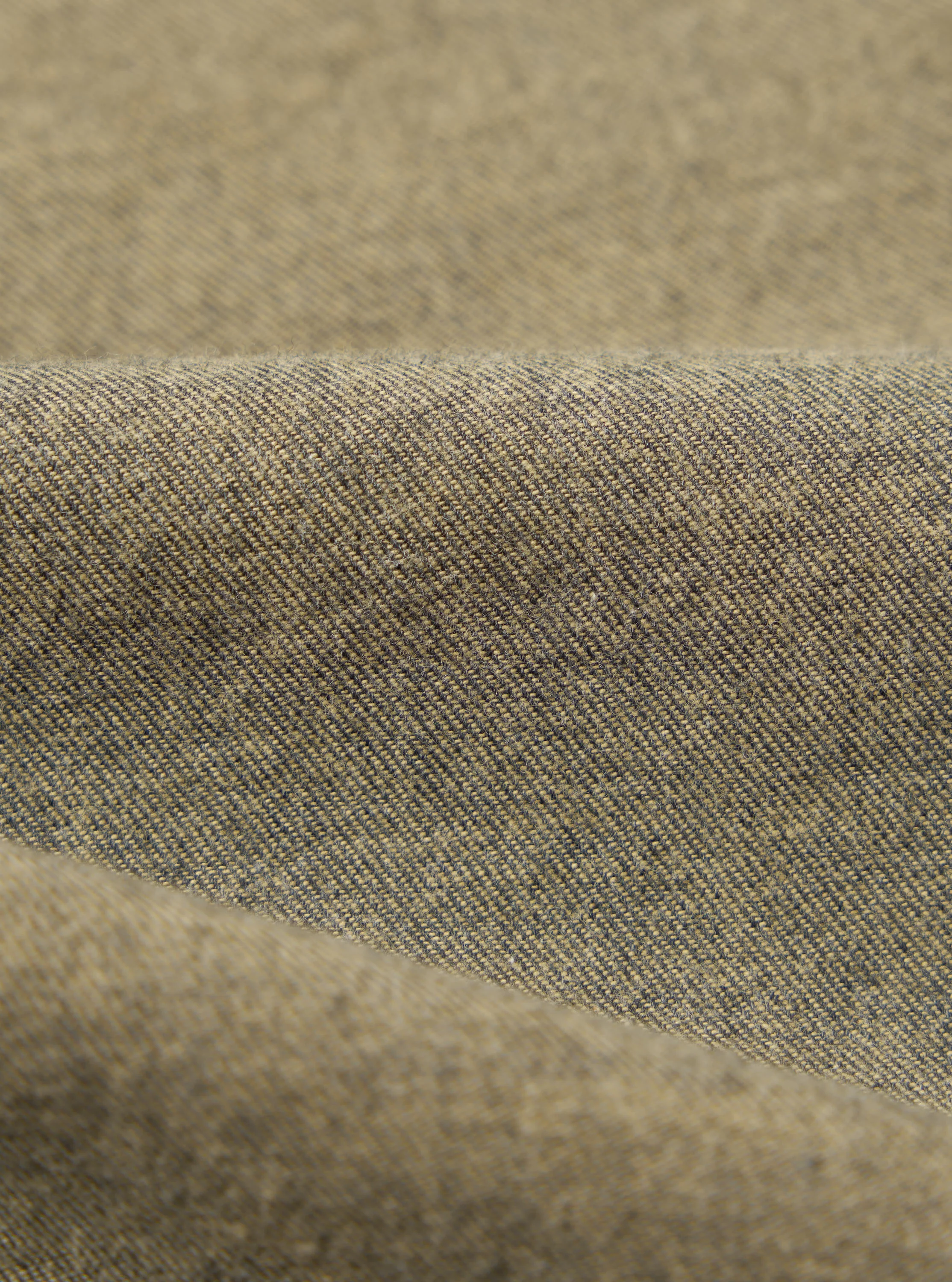 Mustard Brushed Marl Twill Square Pocket Shirt - Image 4
