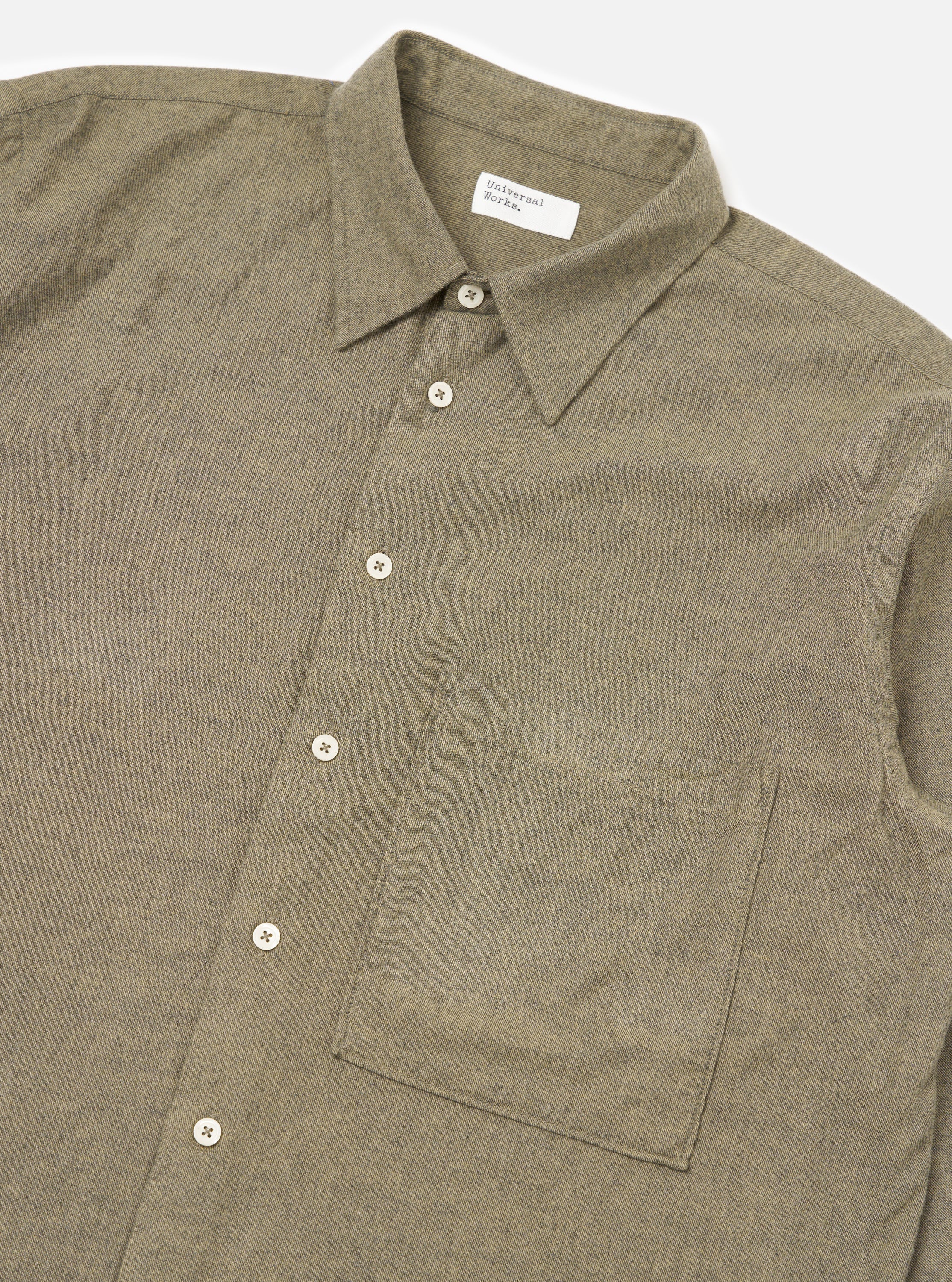 Mustard Brushed Marl Twill Square Pocket Shirt - Image 6