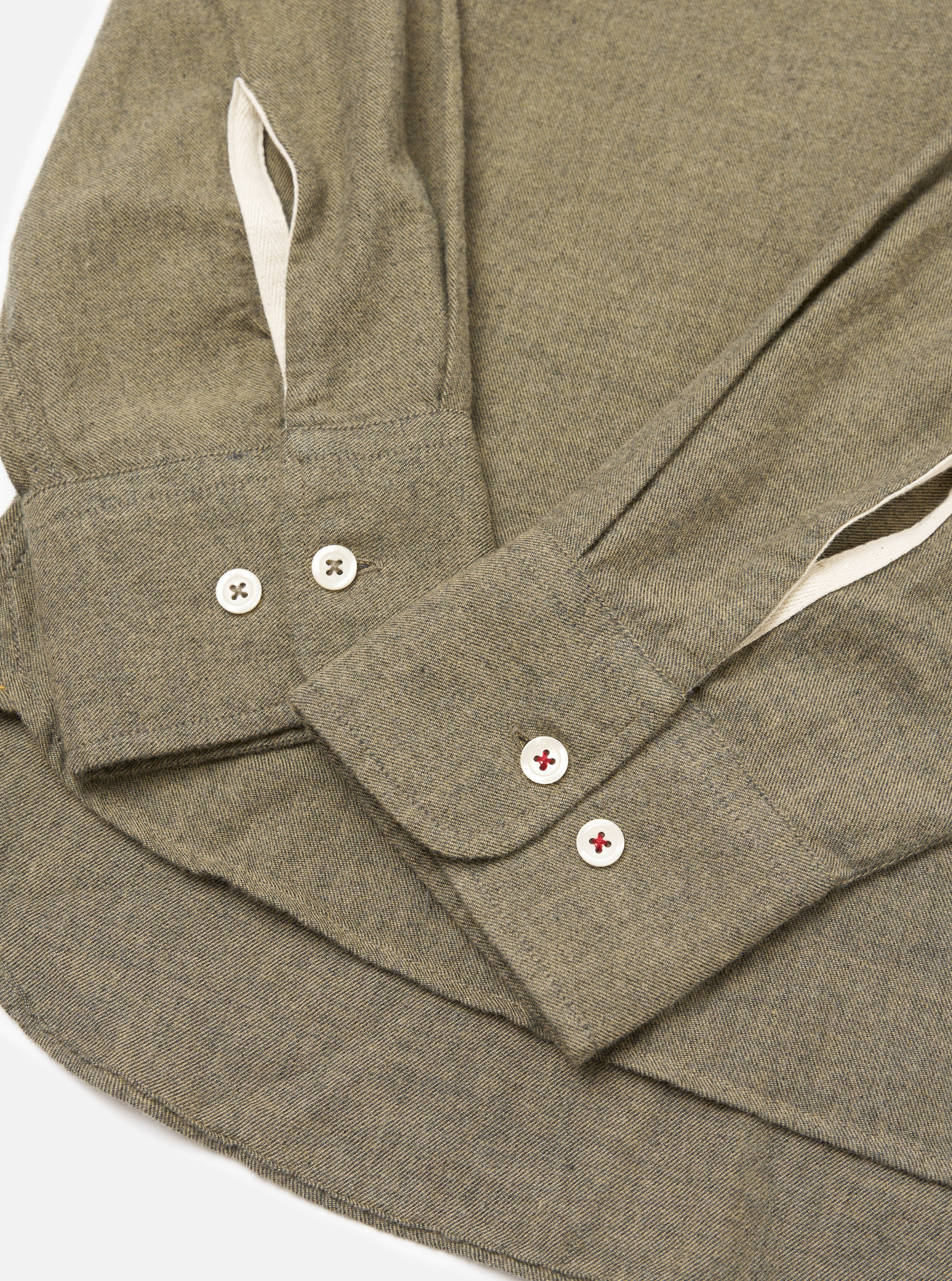 Mustard Brushed Marl Twill Square Pocket Shirt - Image 7