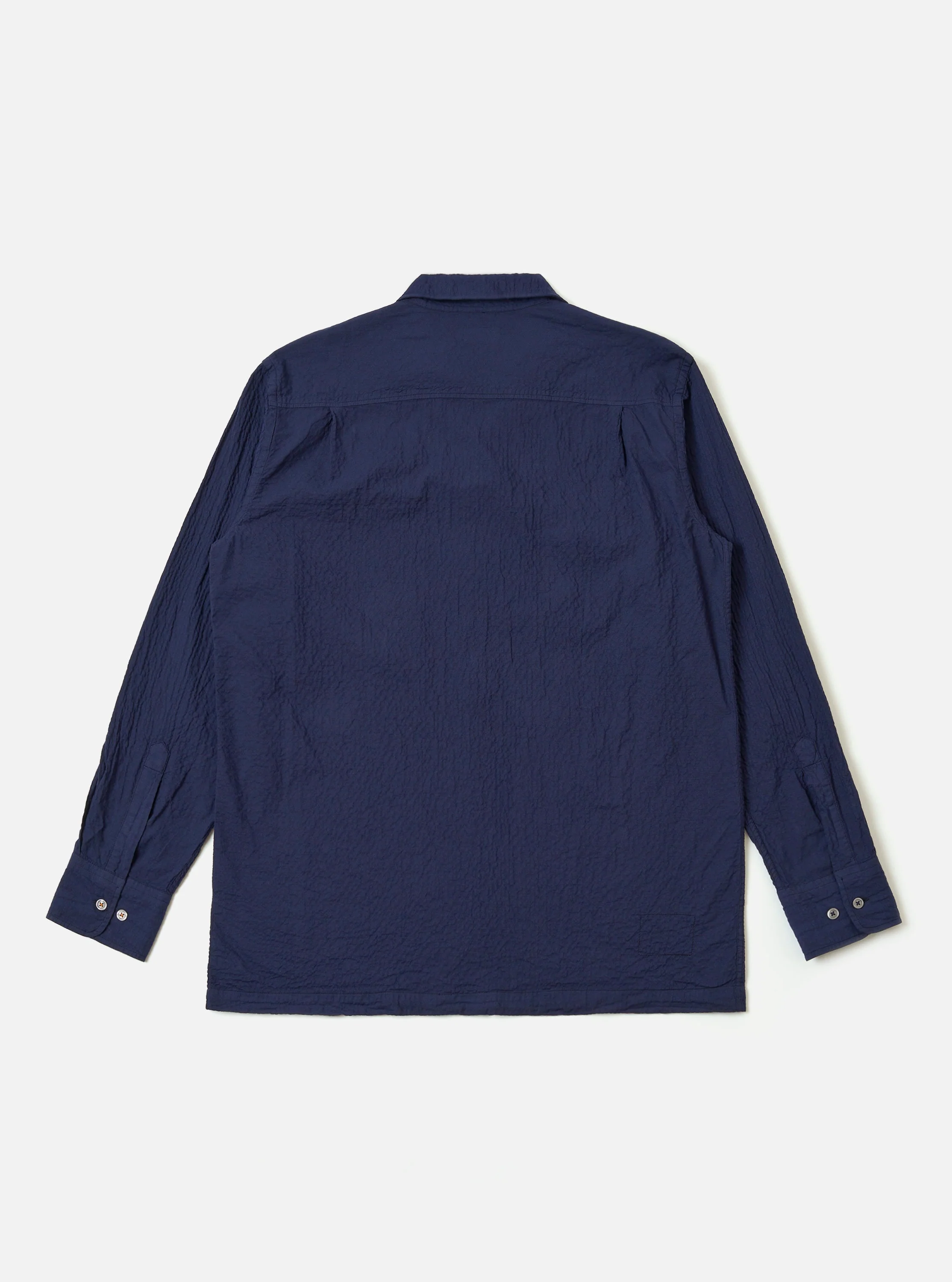 Navy Arten Seersucker Attendant Shirt - Image 5