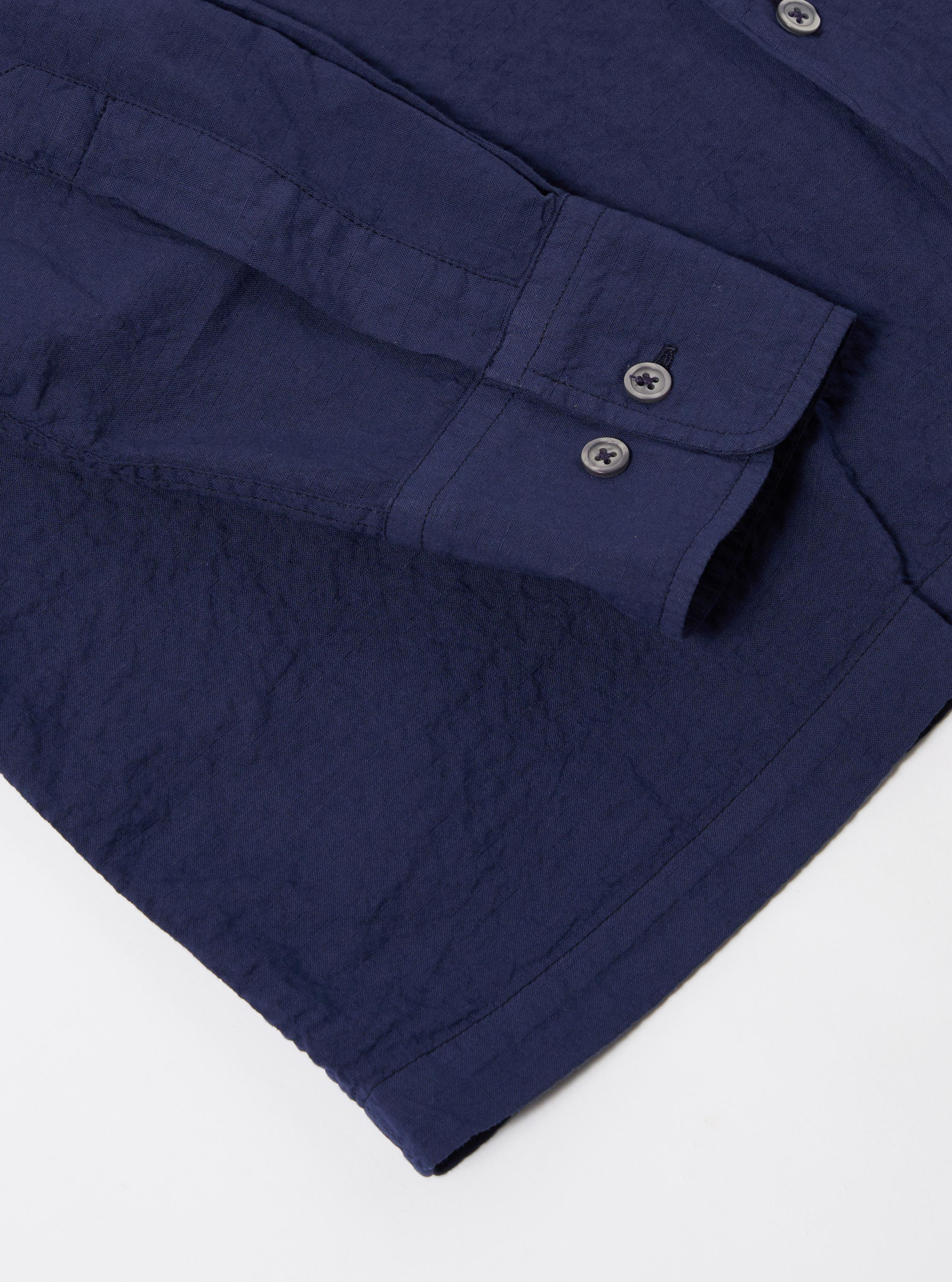 Navy Arten Seersucker Attendant Shirt - Image 9