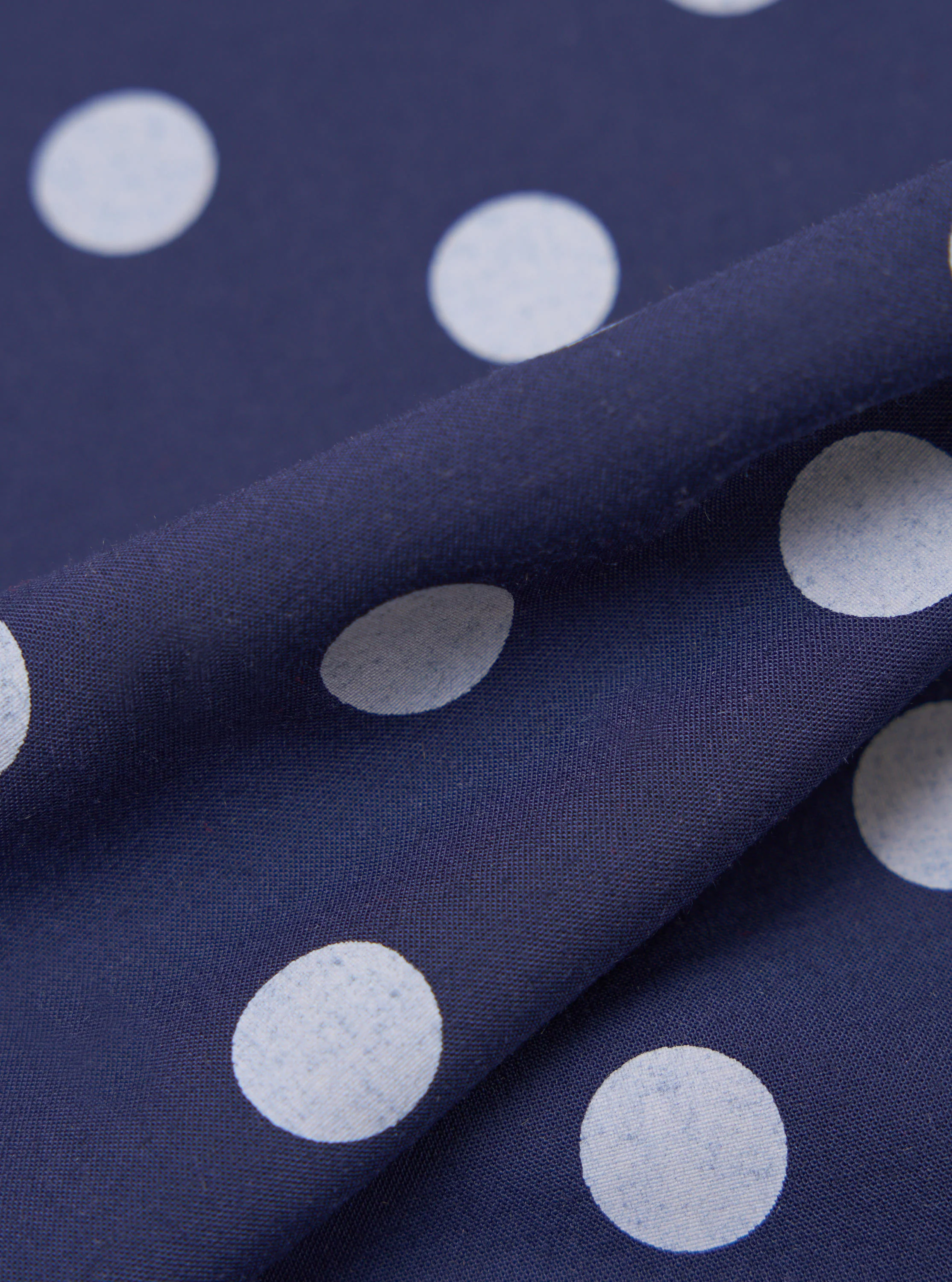 Navy Bold Dot Print Rayon Evening Scarf - Image 3
