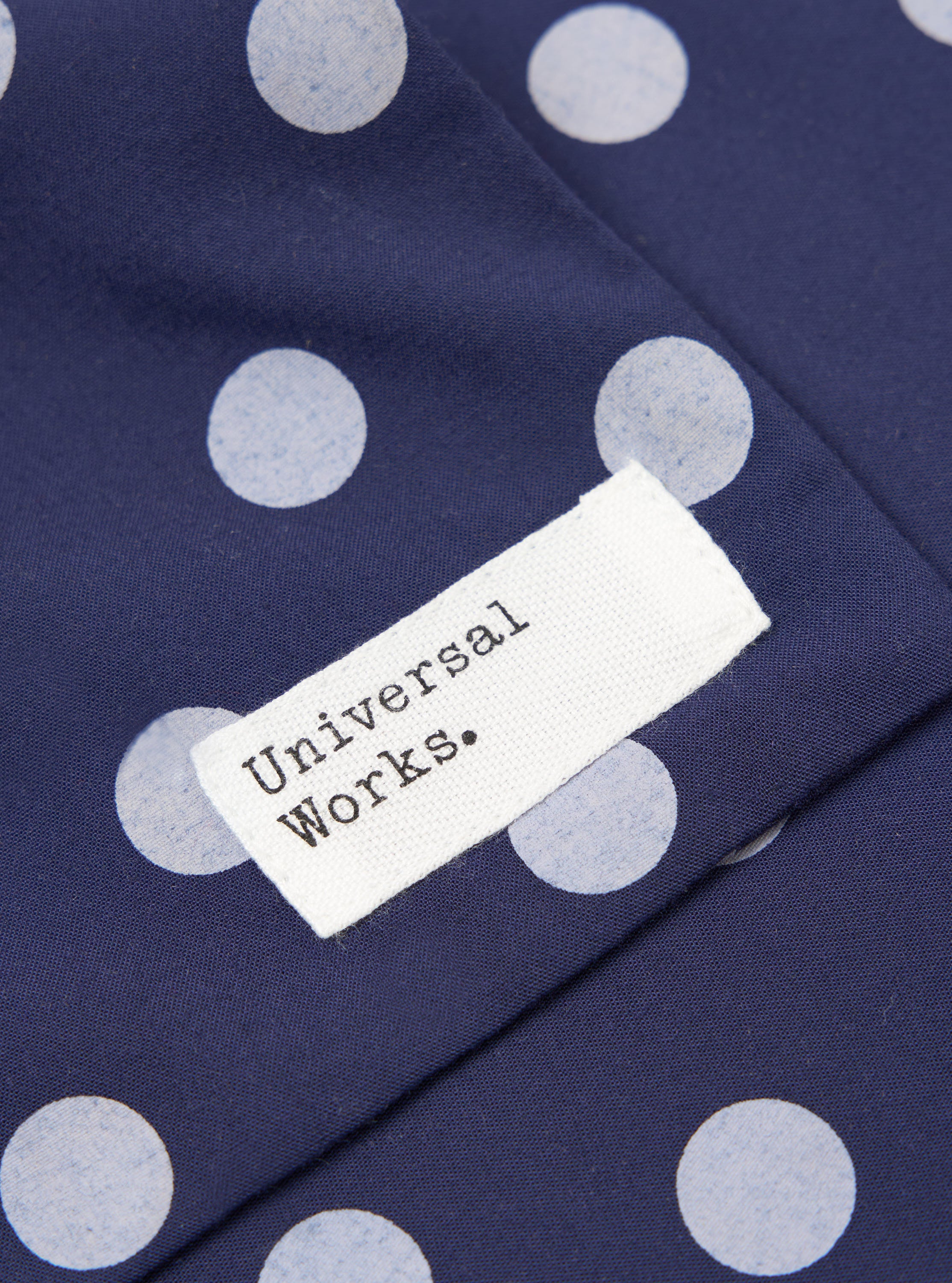 Navy Bold Dot Print Rayon Evening Scarf - Image 4