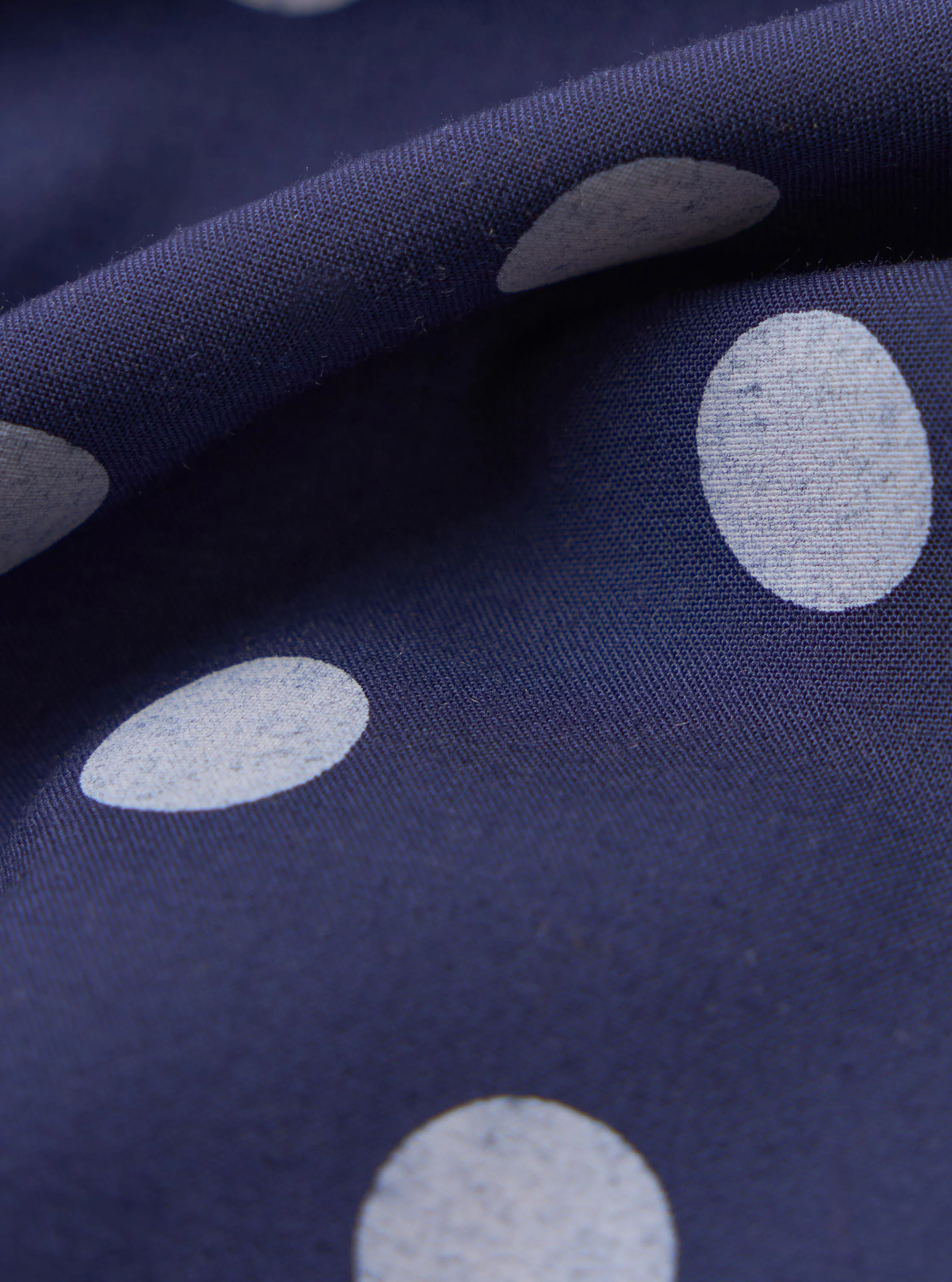 Navy Bold Dot Print Rayon Scout Scarf - Image 3