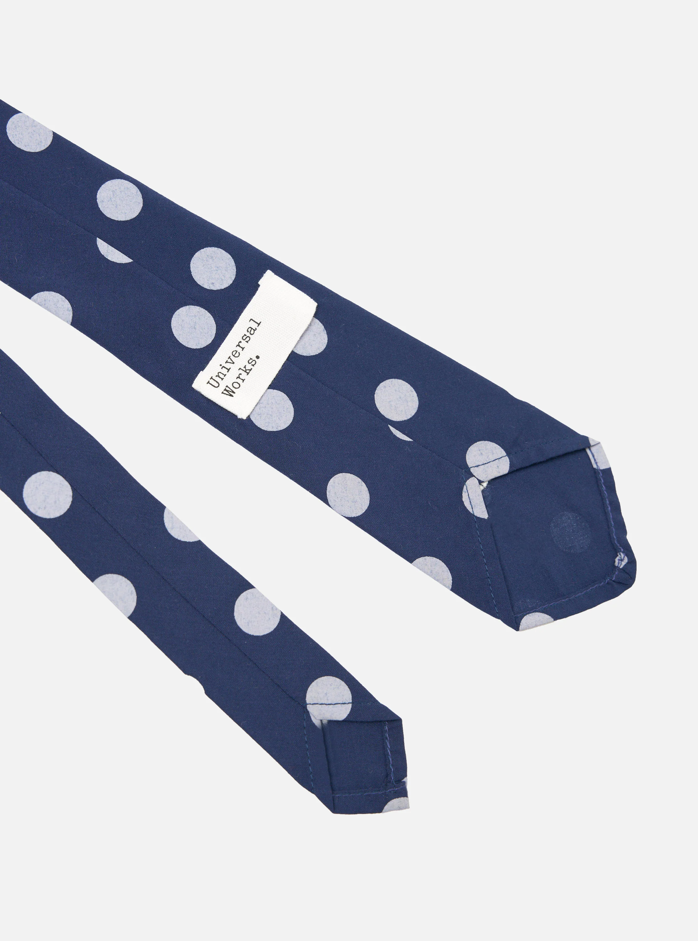 Navy Bold Dot Print Rayon Tie - Image 4