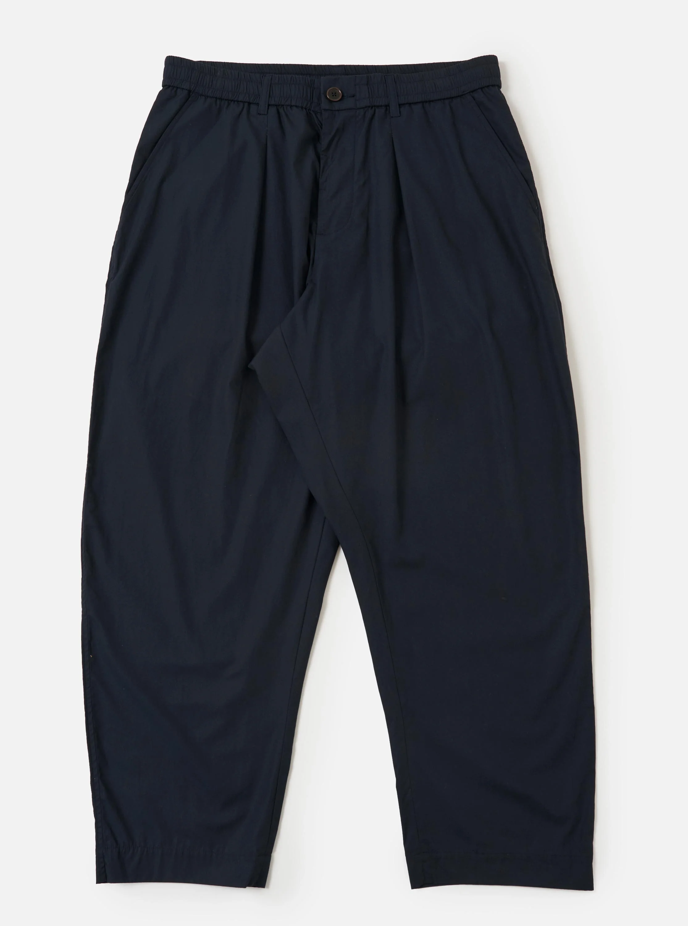 Navy Broadcloth Oxford Pant